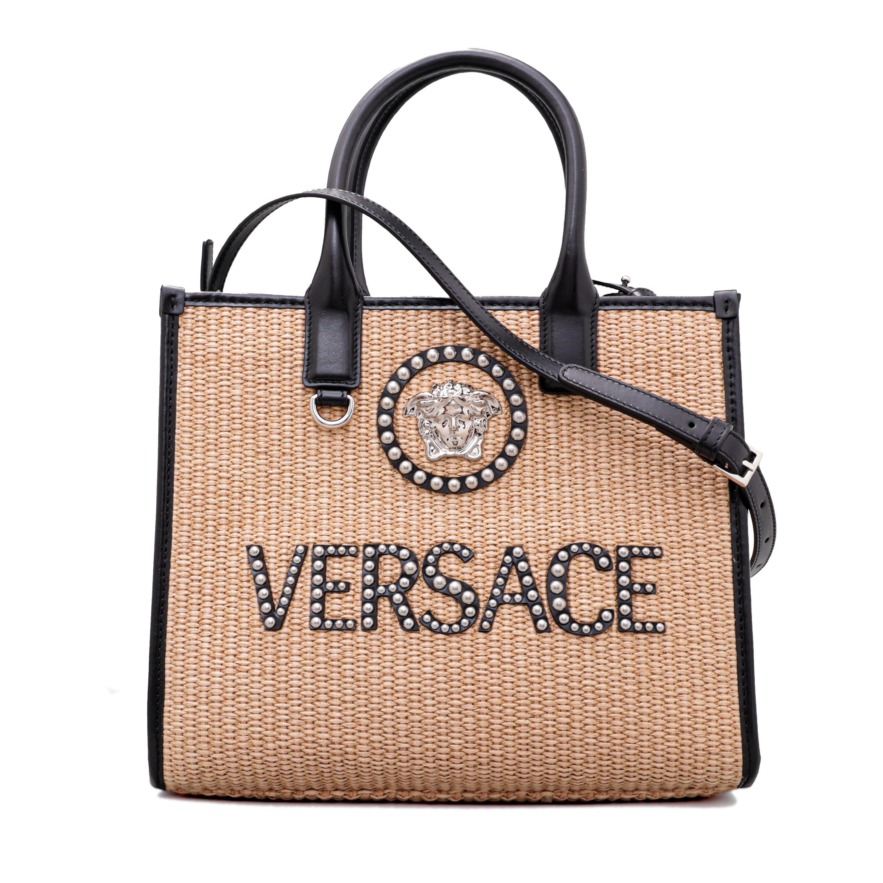 Cartera Beige Versace Tote La Medusa