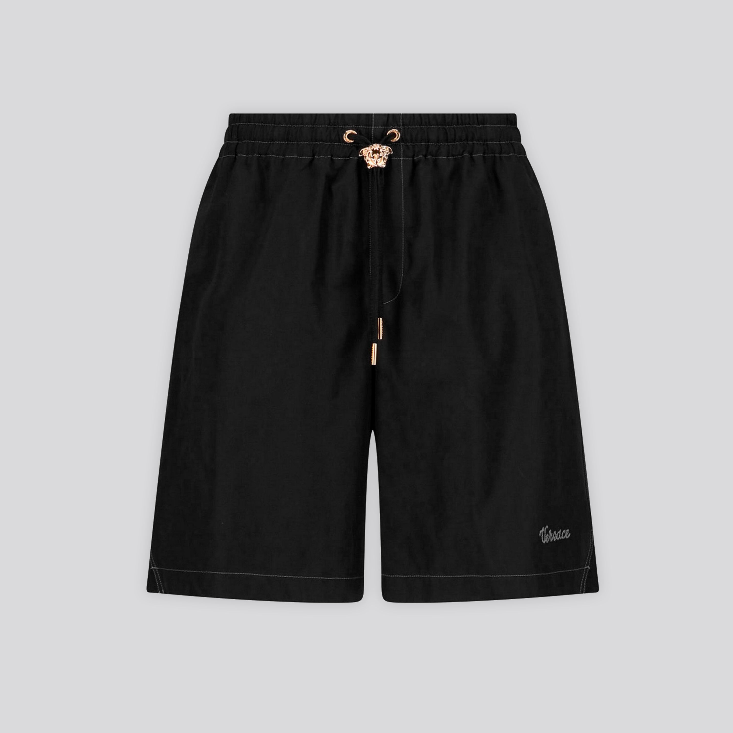 Shorts Negro Versace Plaque