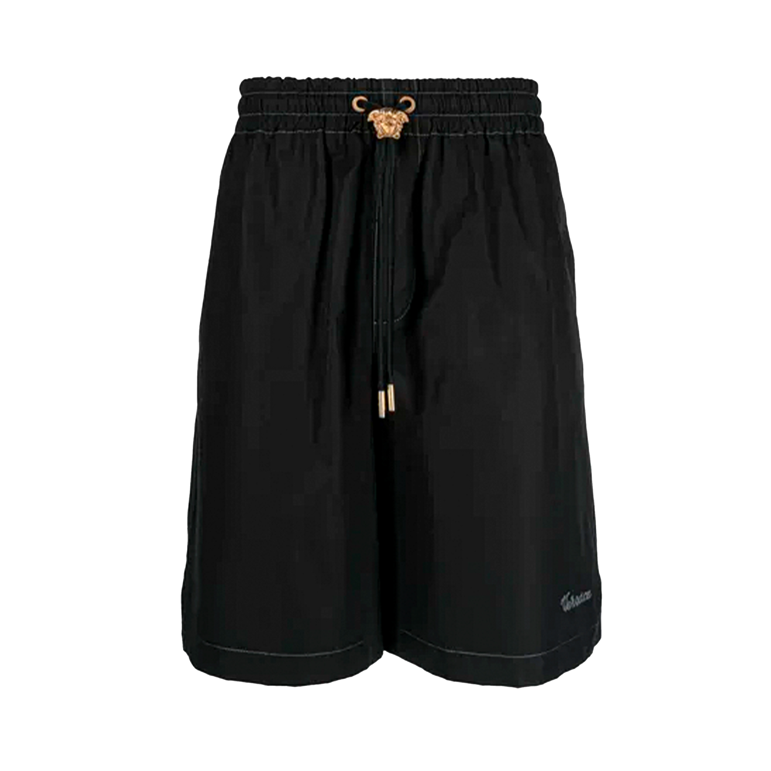 Shorts Negro Versace Plaque