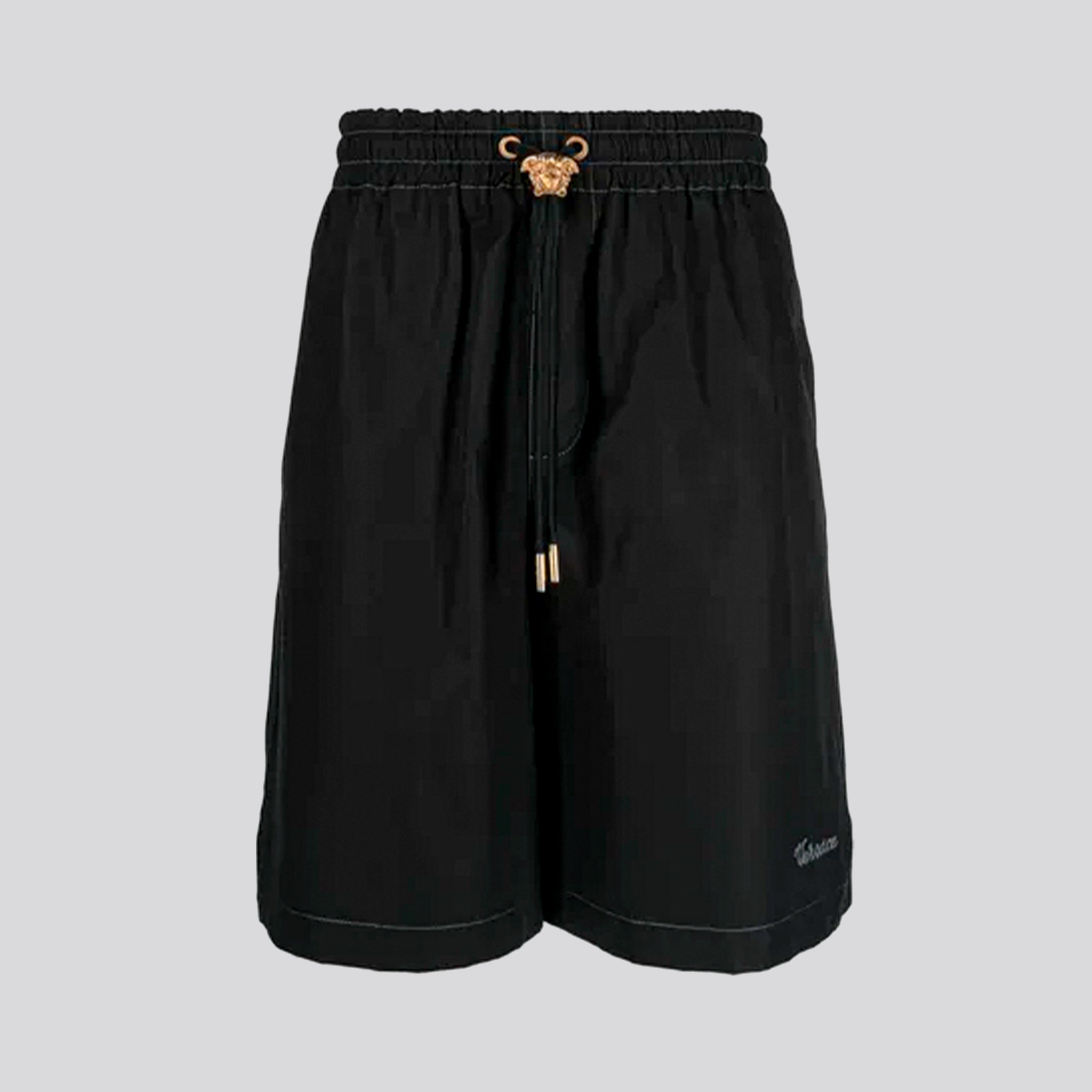 Shorts Negro Versace Plaque
