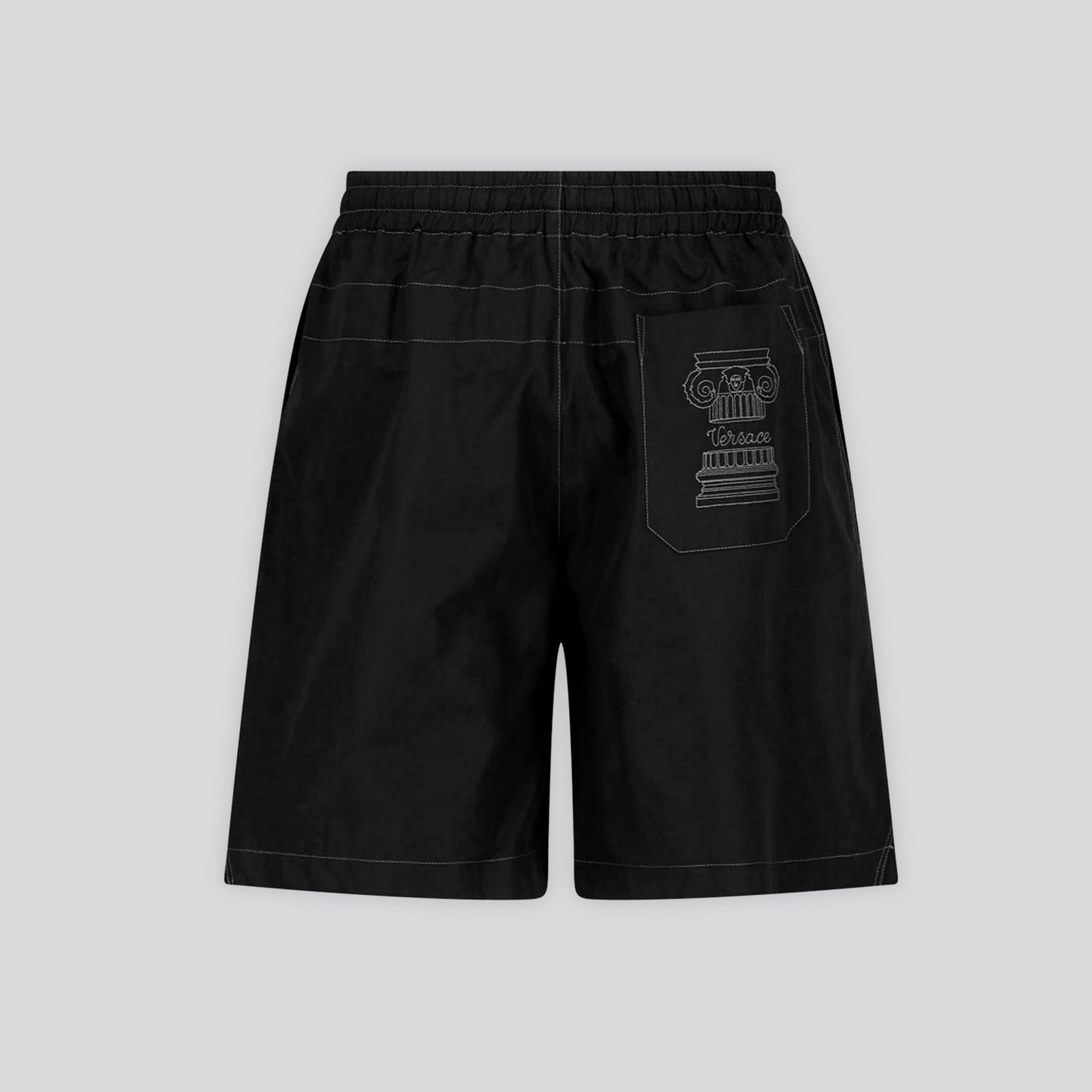 Shorts Negro Versace Plaque