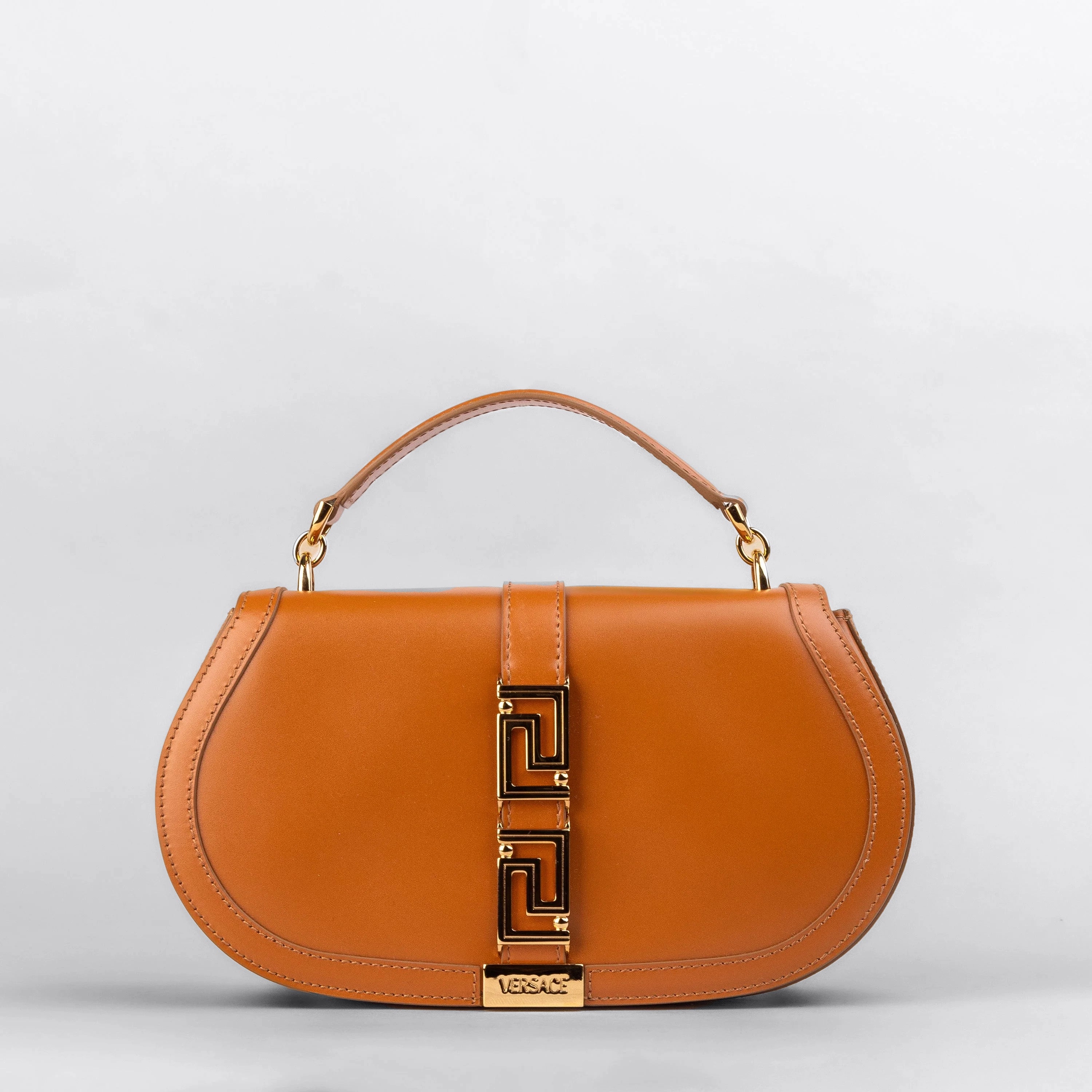 Cartera Café Versace Gold Greca Goddess