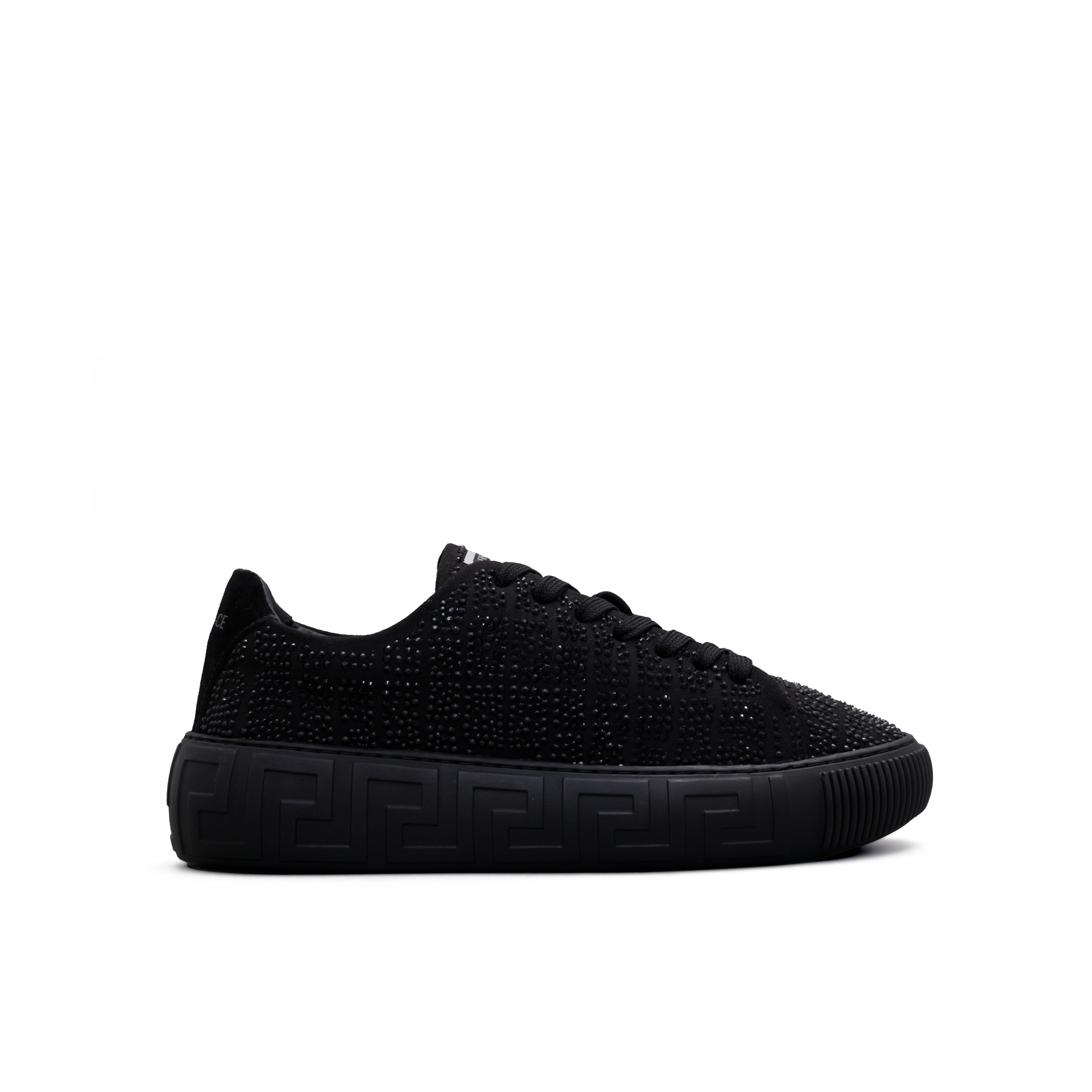 Sneakers Negros Versace Crystals Grecca