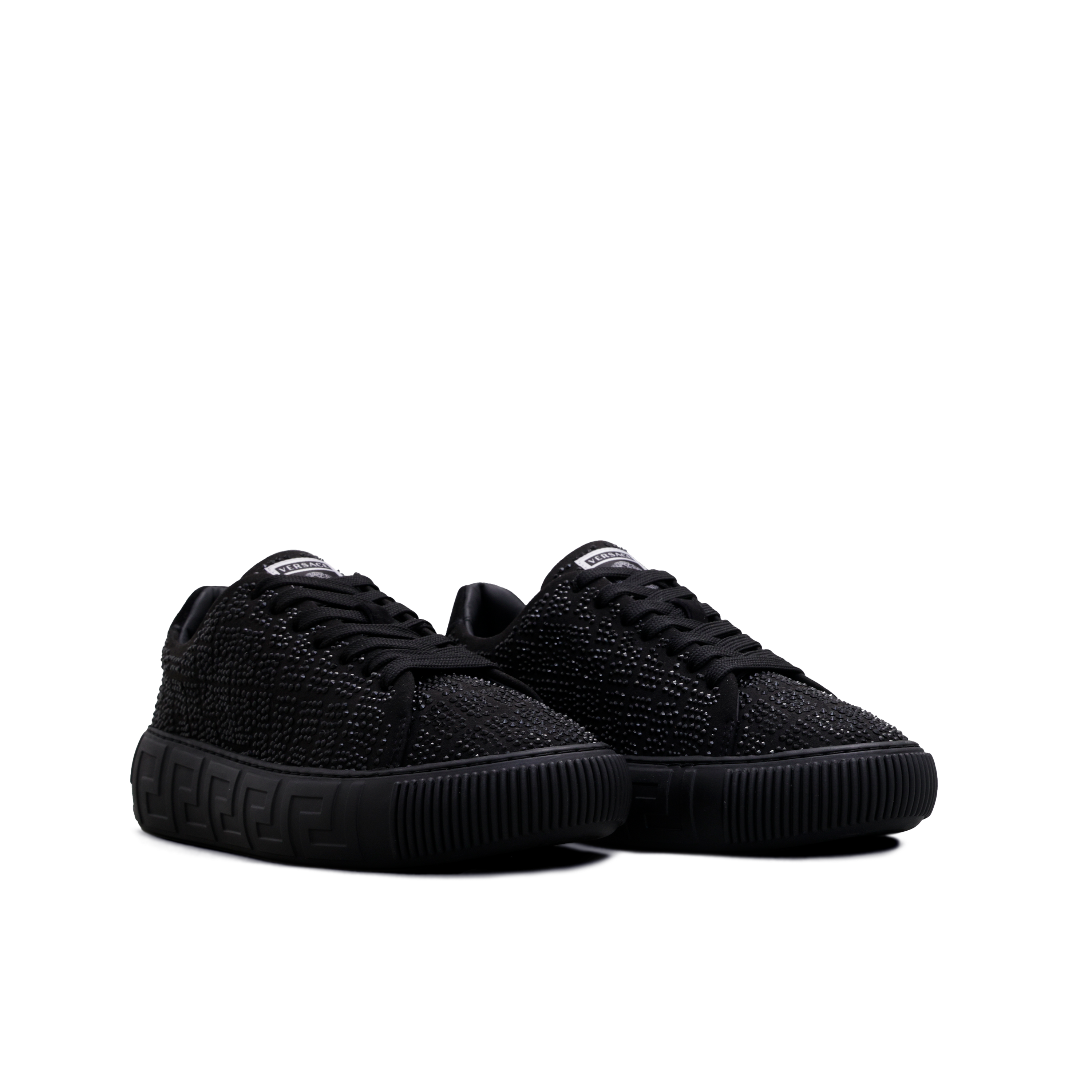 Sneakers Negros Versace Crystals Grecca