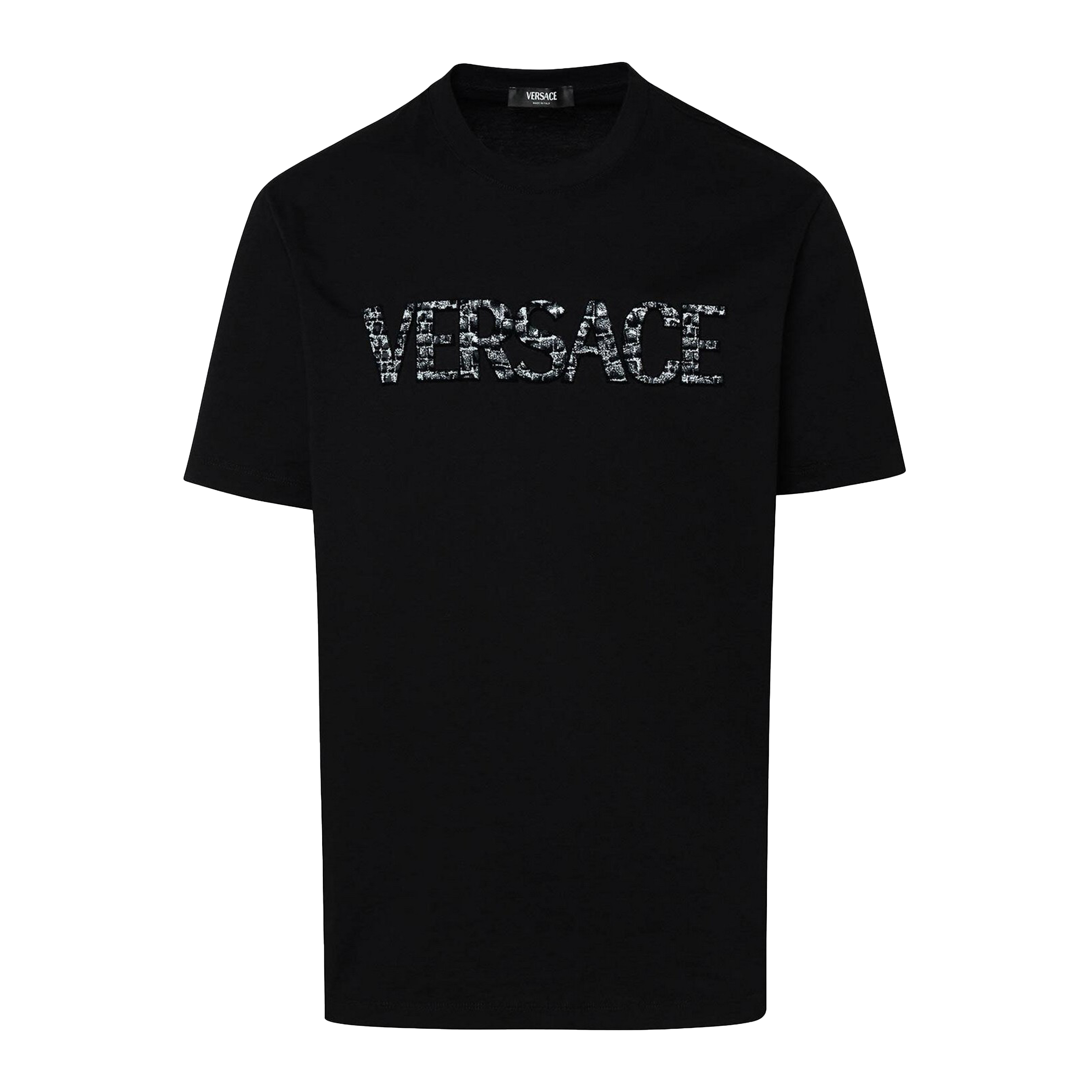 Camiseta Negra Versace Croco Logo