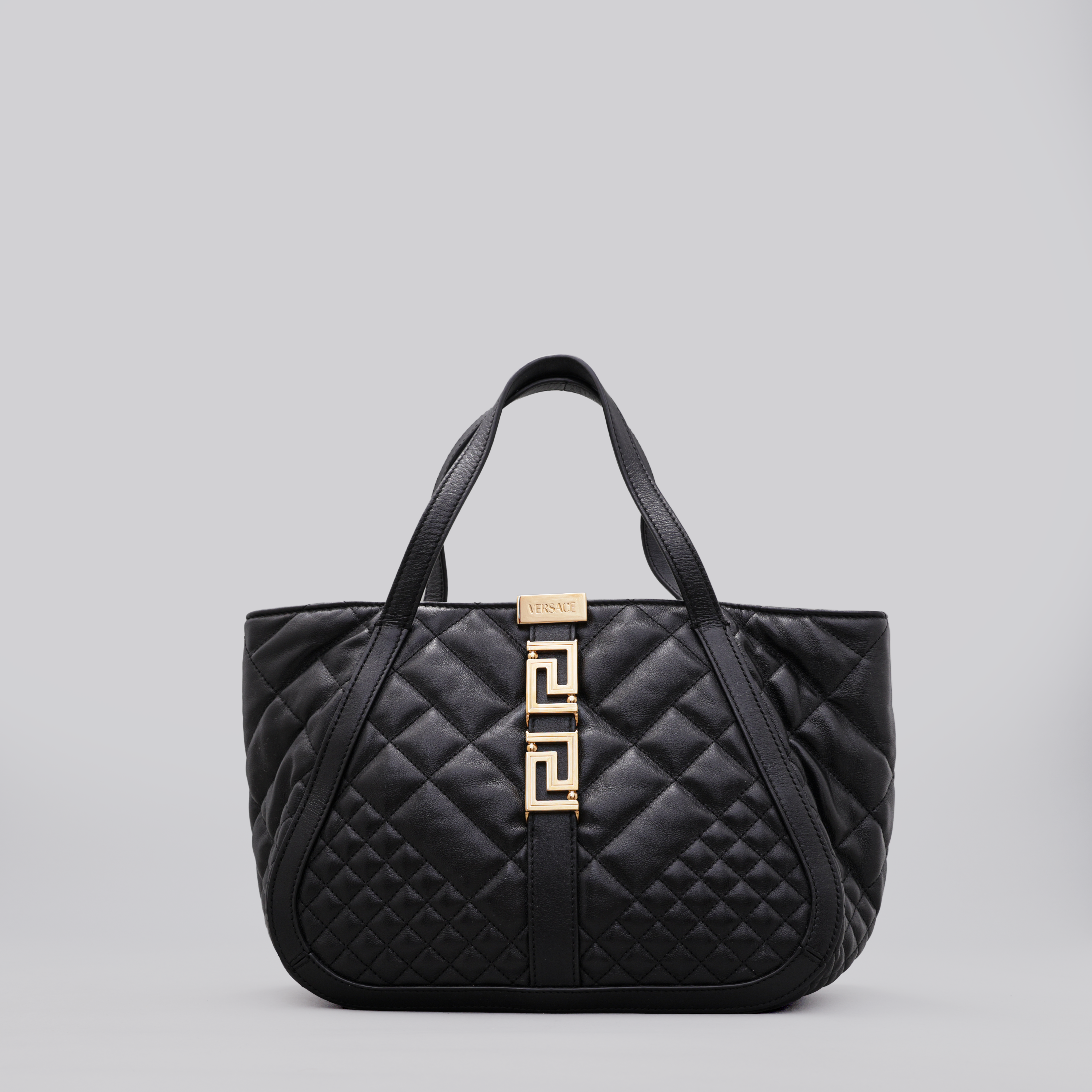 Cartera Negro Versace Tote Greca Goddess