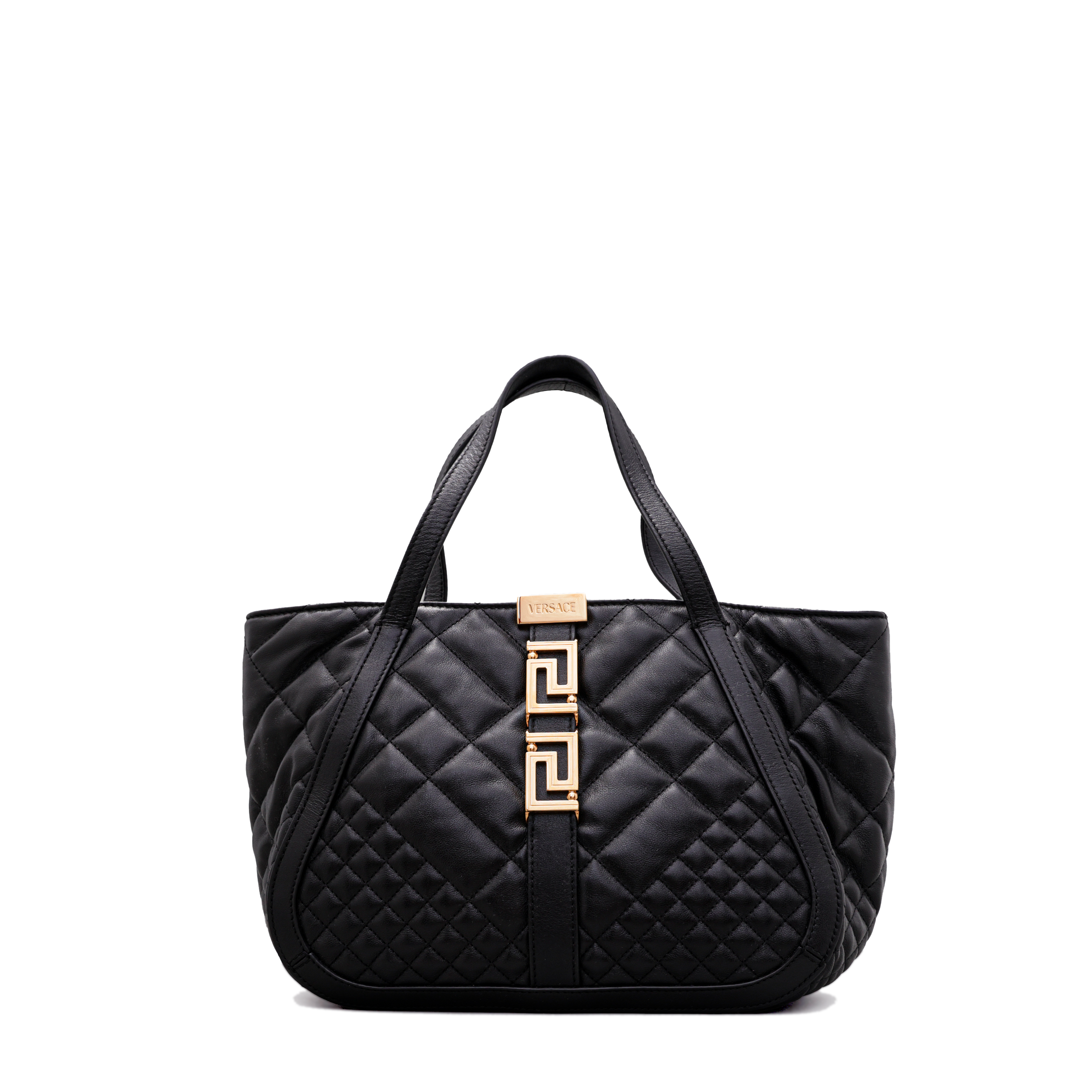 Cartera Negro Versace Tote Greca Goddess