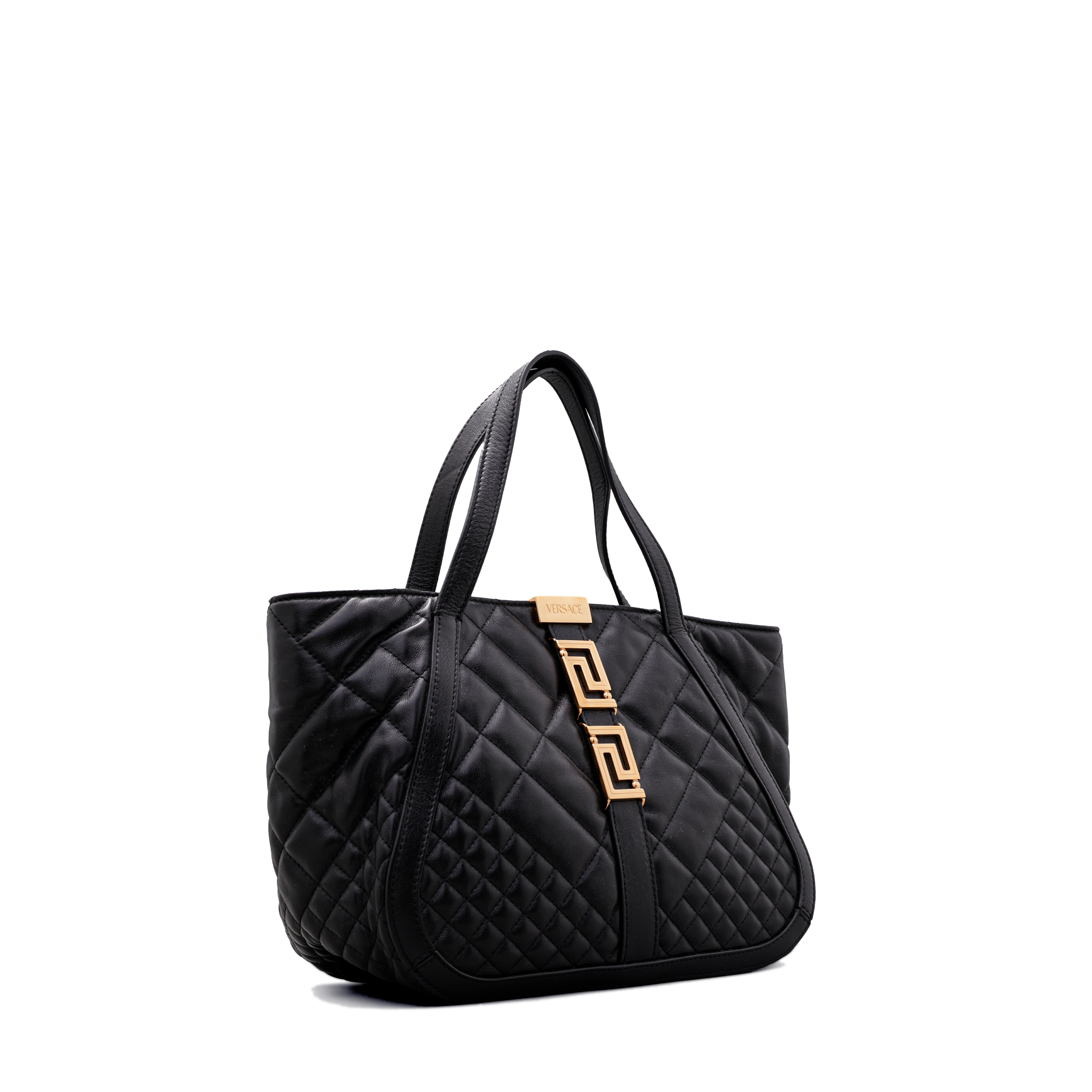 Cartera Negro Versace Tote Greca Goddess