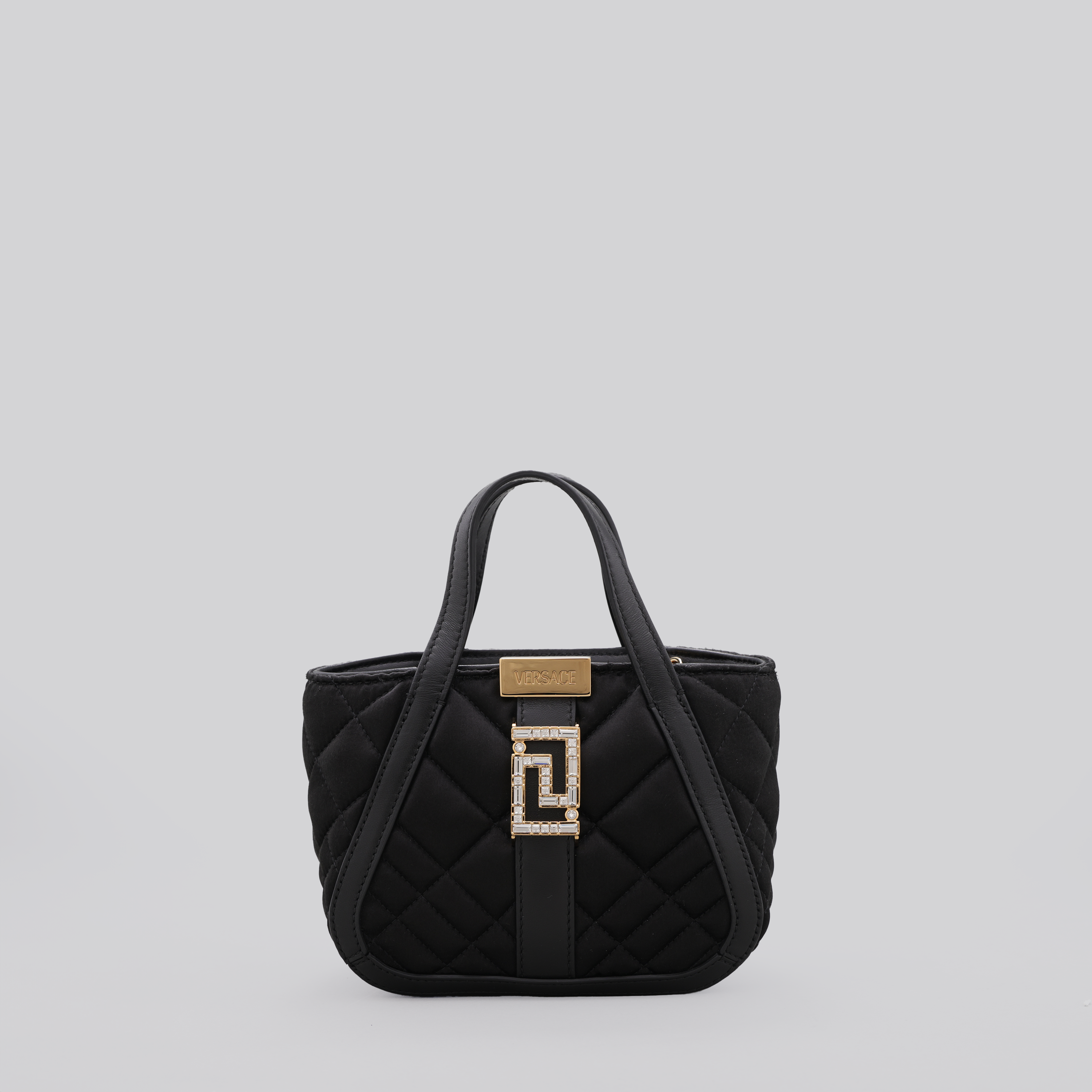 Cartera Negro Versace Tote Greca Goddess