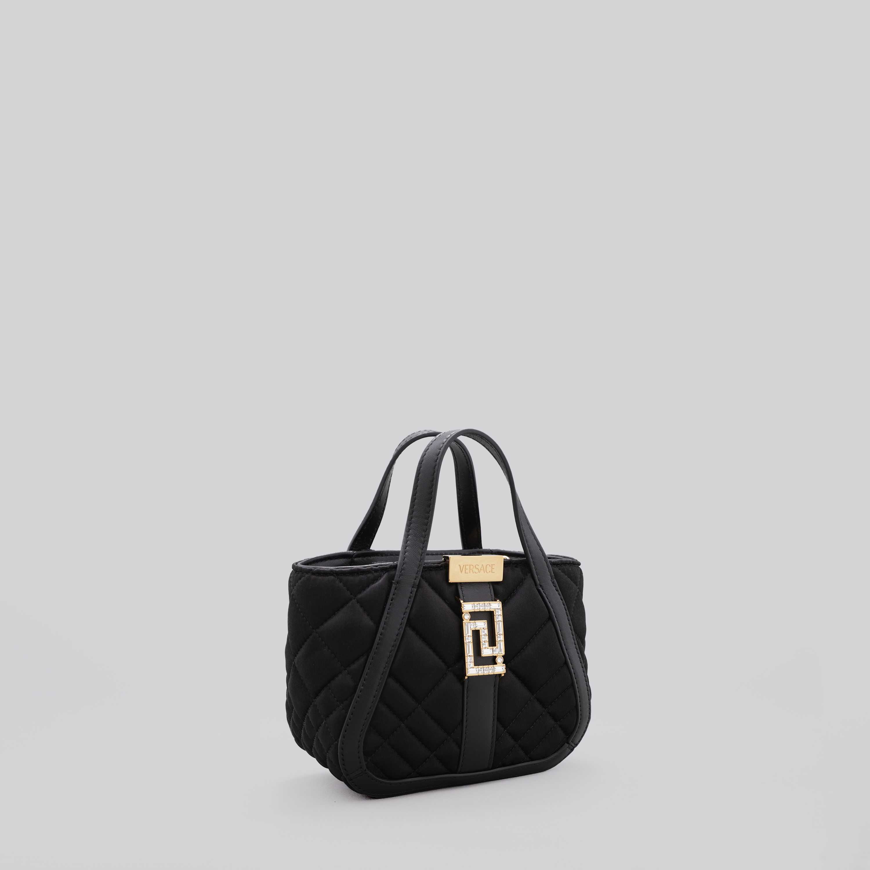 Cartera Negro Versace Tote Greca Goddess