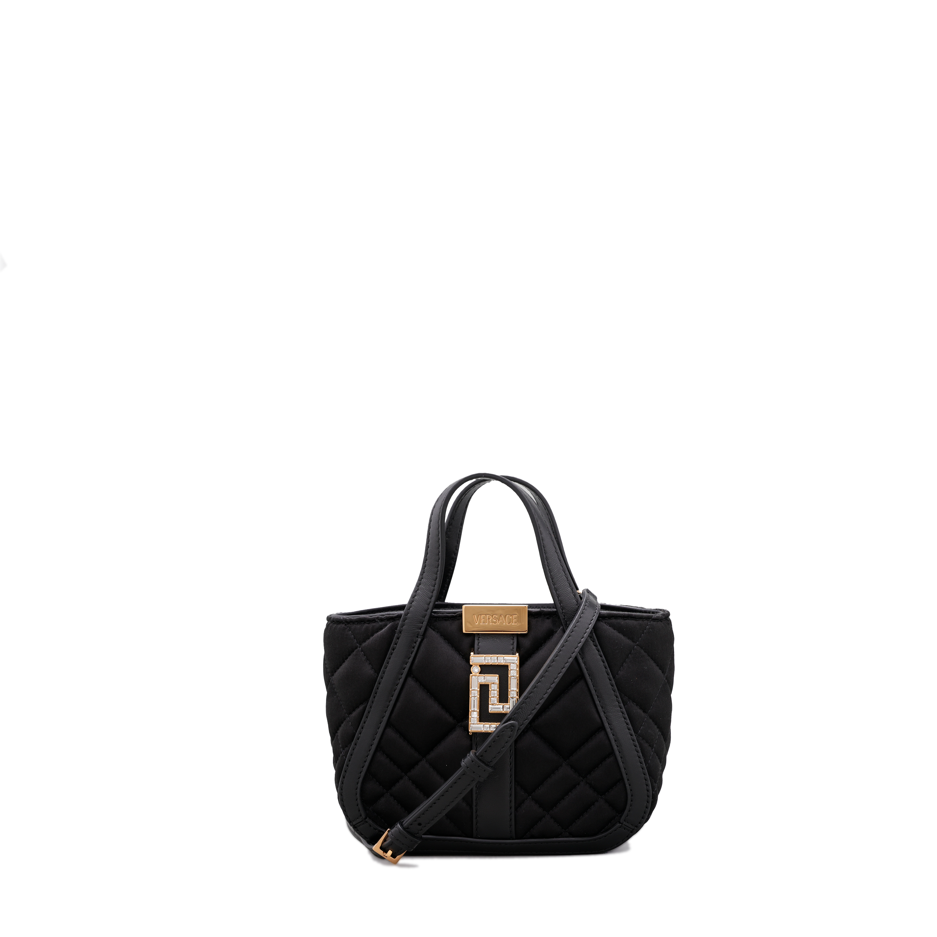 Cartera Negro Versace Tote Greca Goddess