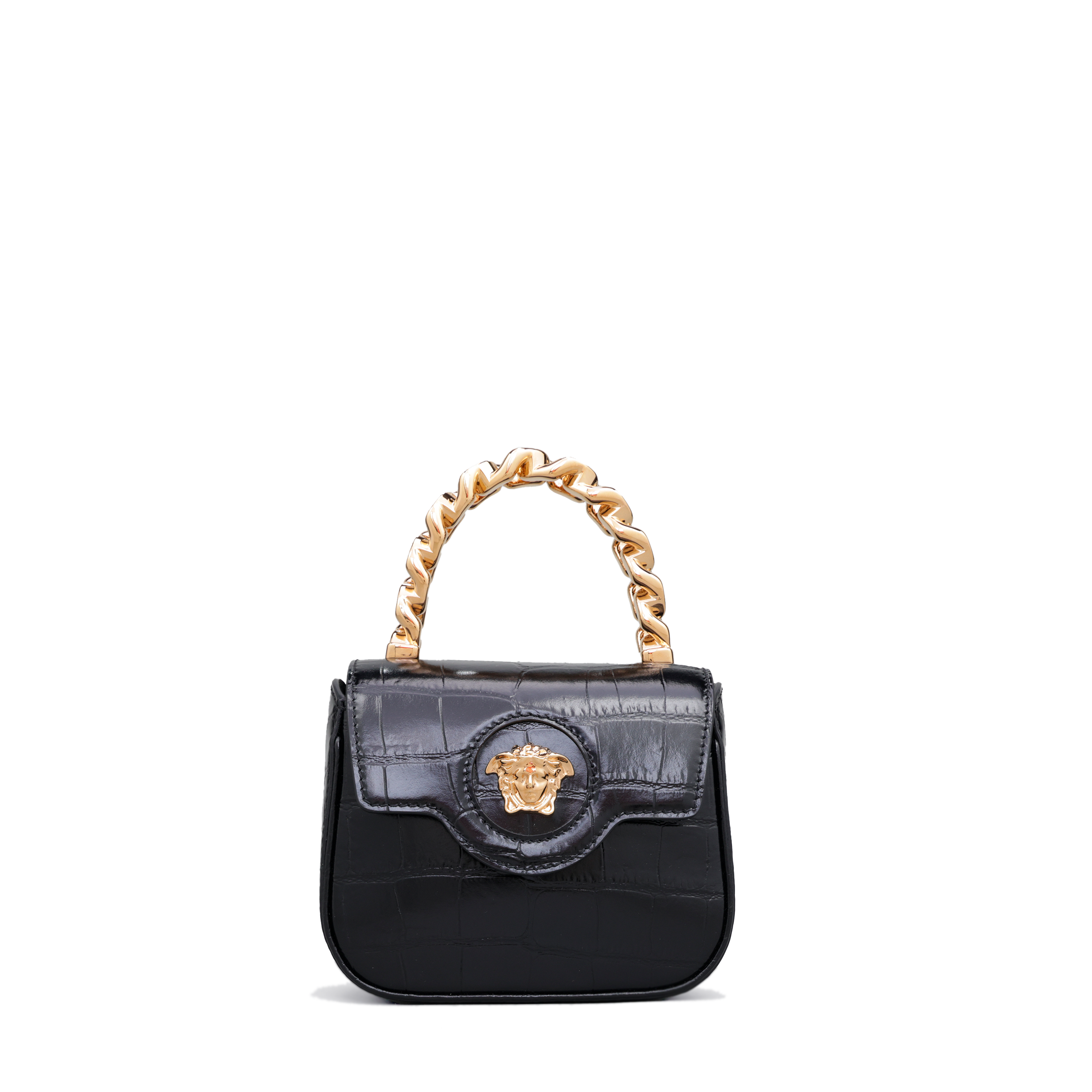 Cartera Negra Versace Goddess Croco