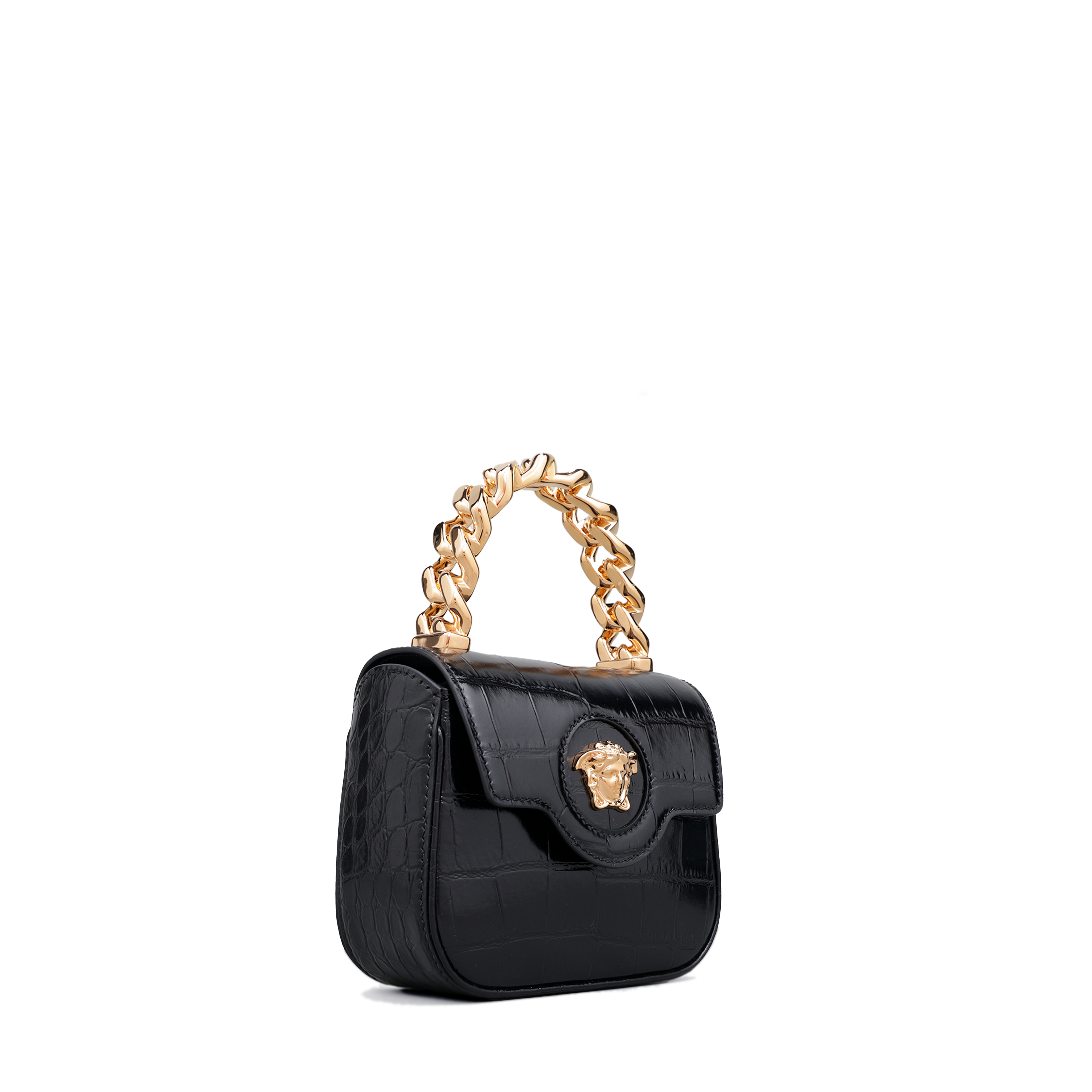 Cartera Negra Versace Goddess Croco
