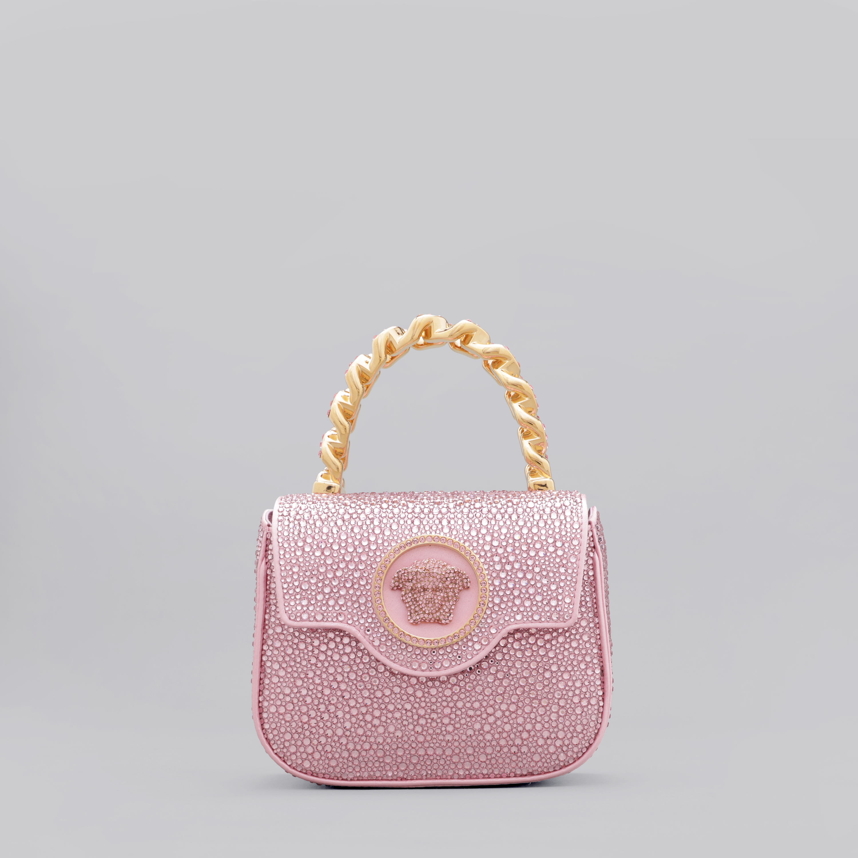 Cartera Rosado Versace La Medusa Crystals