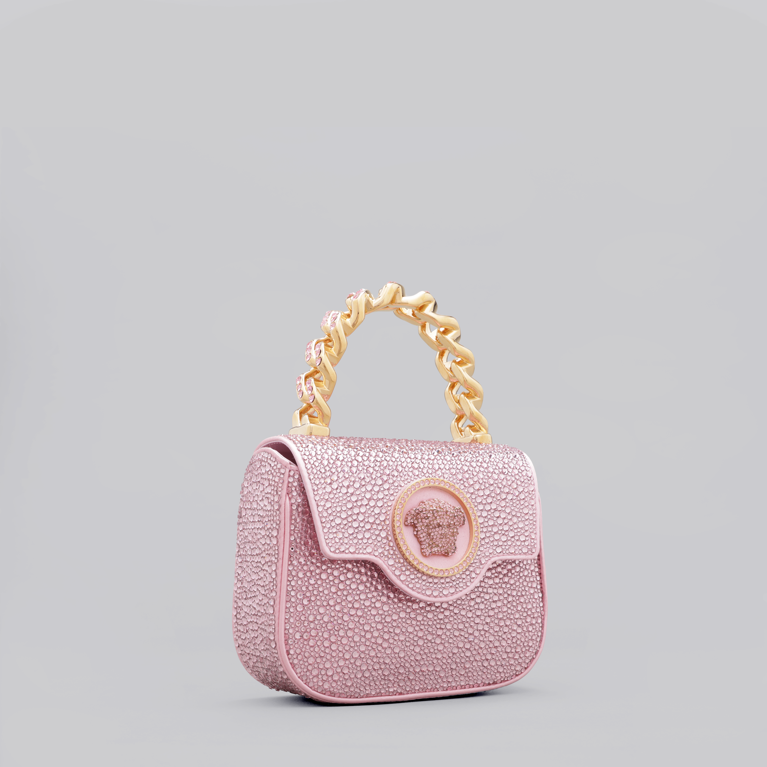 Cartera Rosado Versace La Medusa Crystals