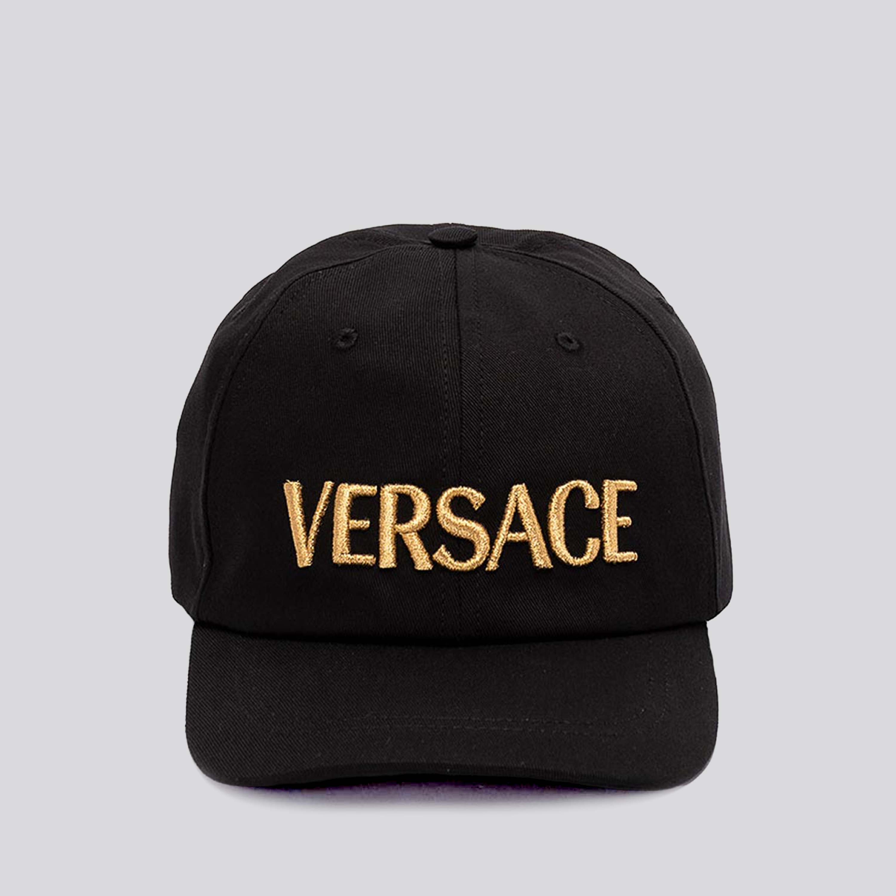 Gorra Negra Versace Gold Logo