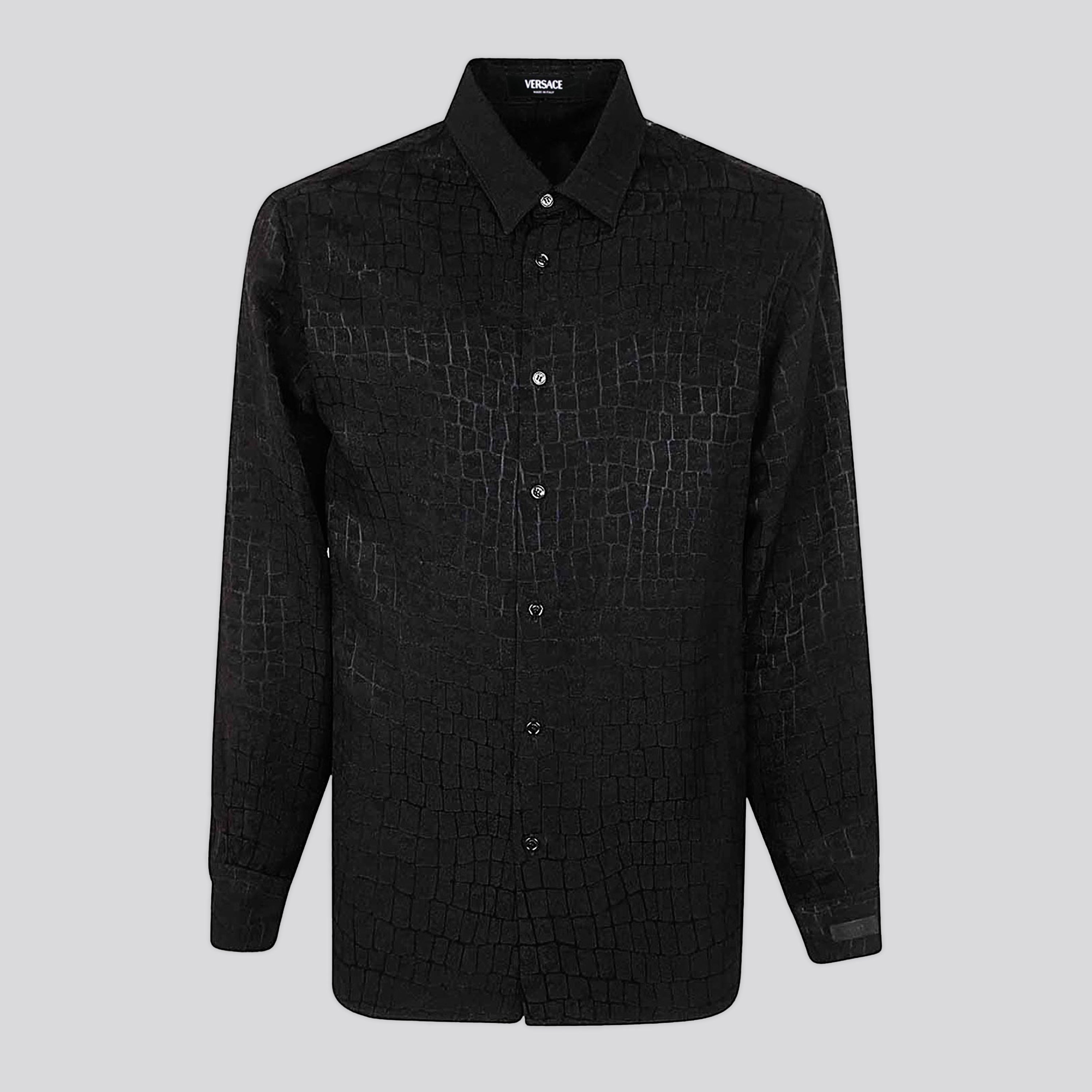 Camisa Negra Versace Croco
