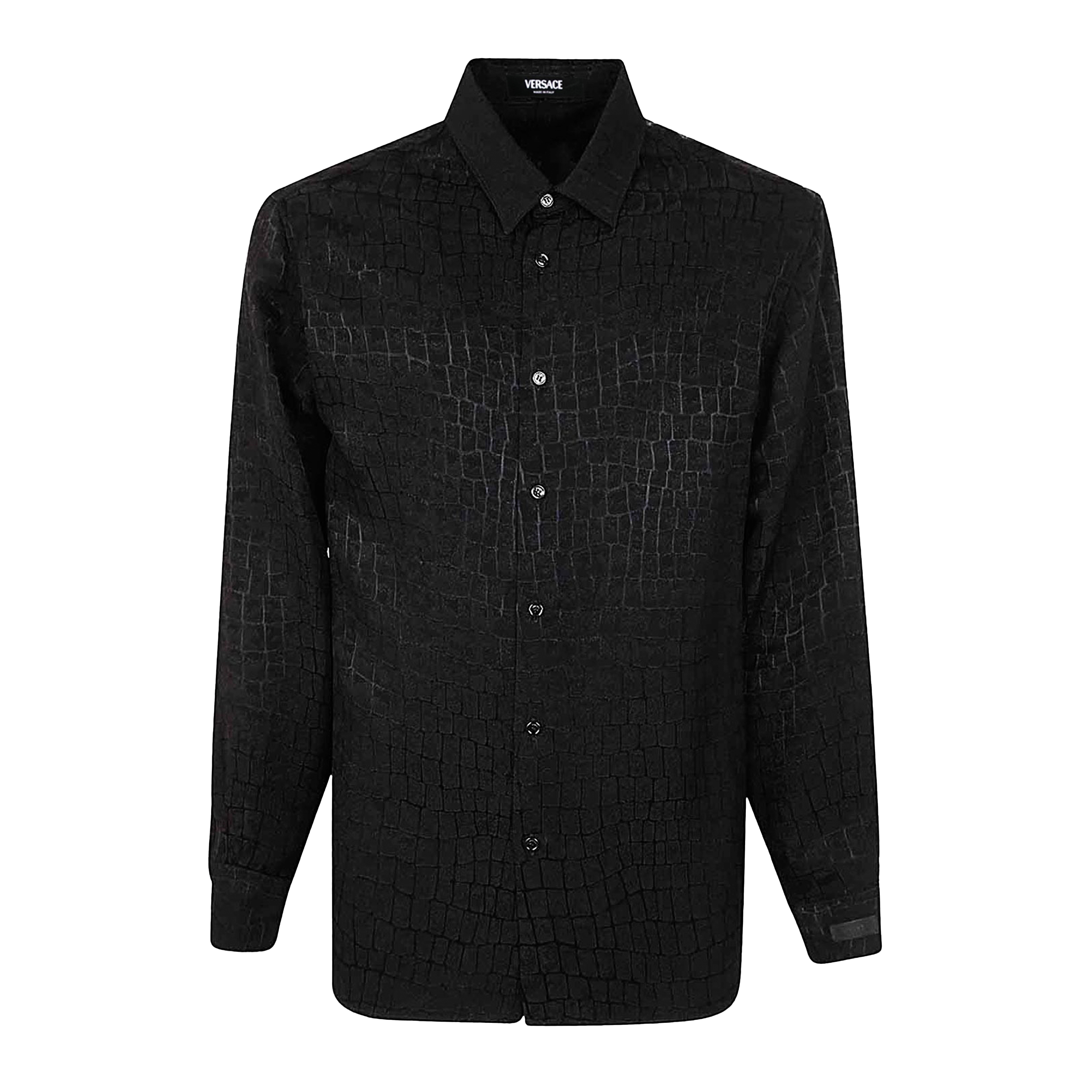 Camisa Negra Versace Croco