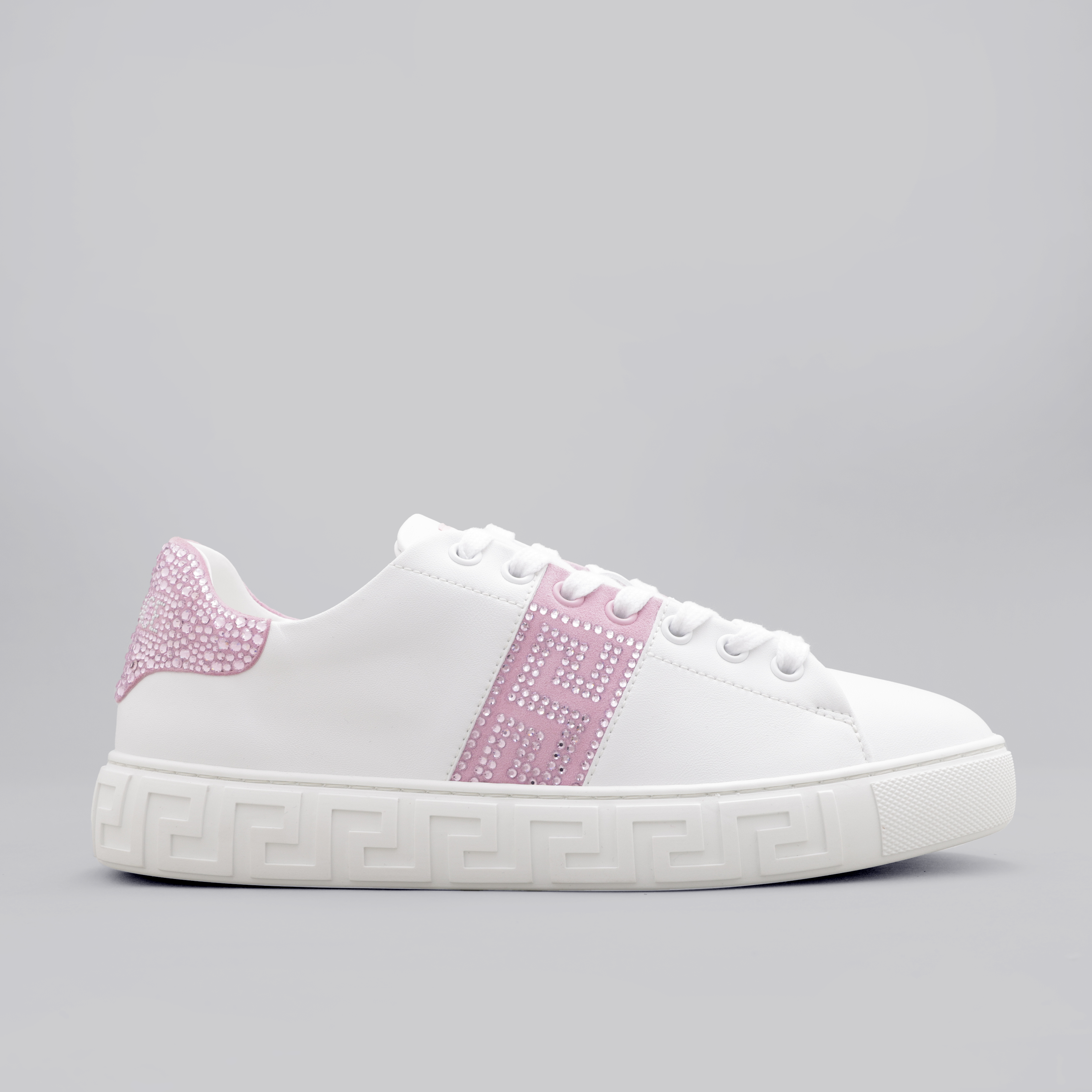 Sneakers Blancos Versace Pink Crystal Greca