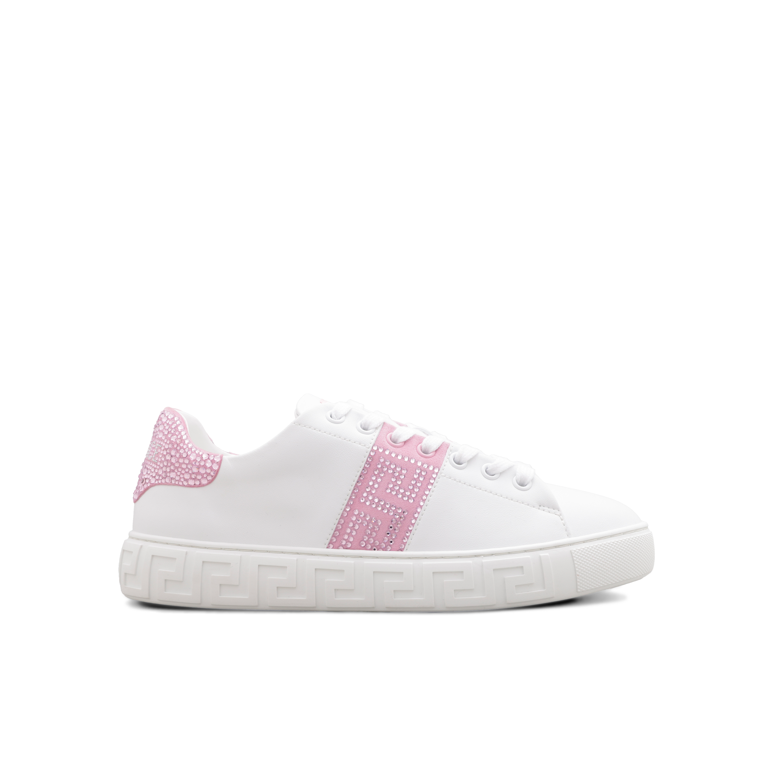 Sneakers Blancos Versace Pink Crystal Greca