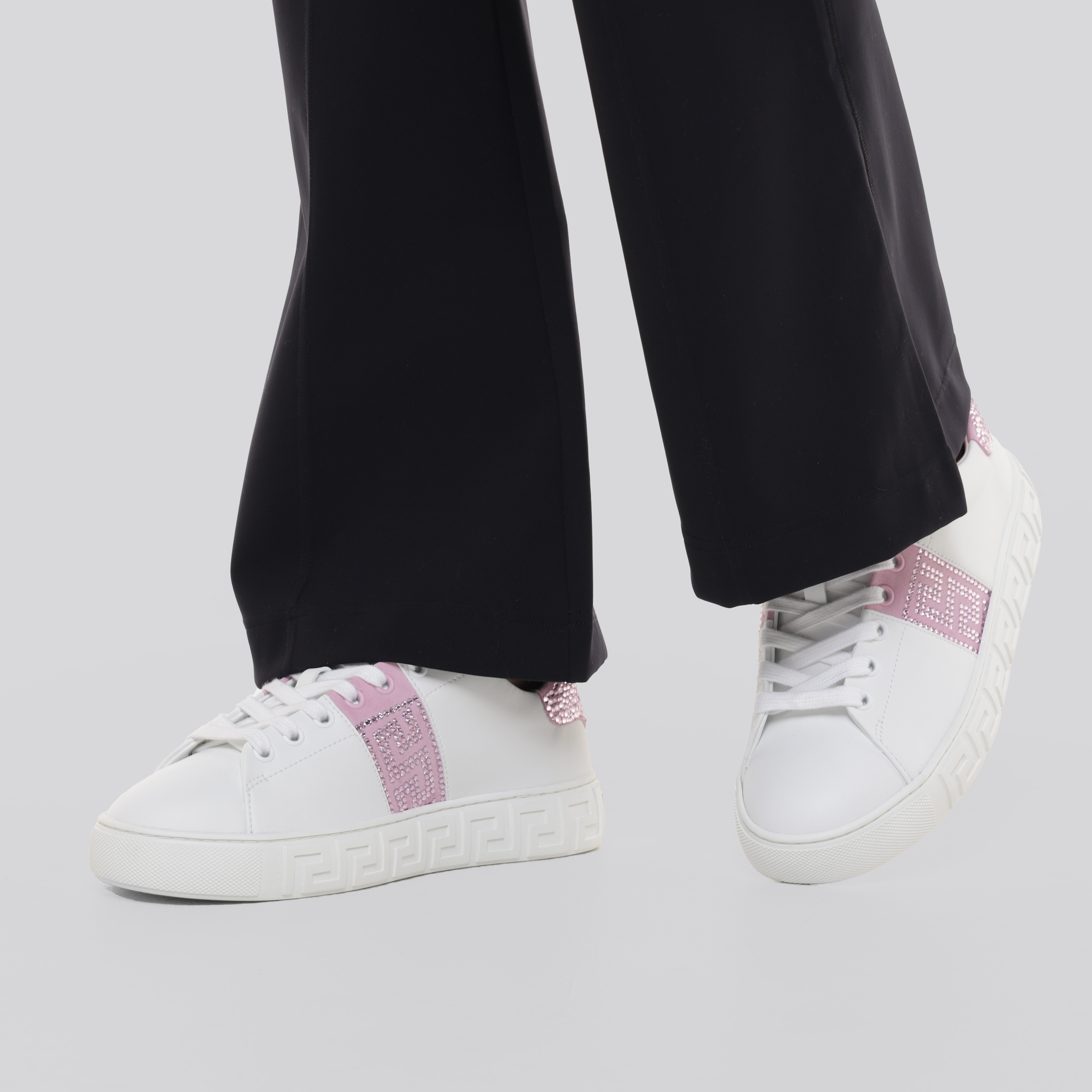 Sneakers Blancos Versace Pink Crystal Greca