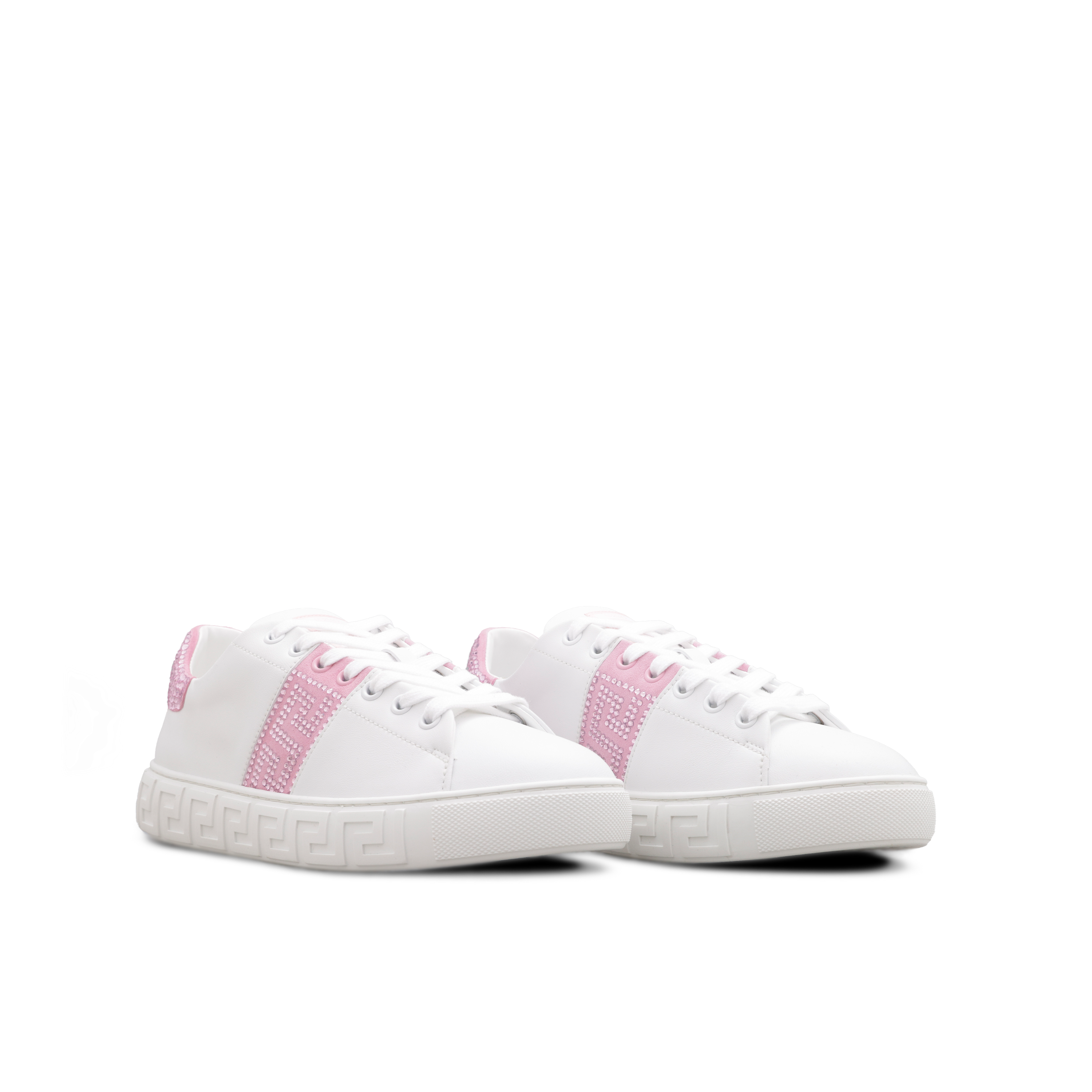 Sneakers Blancos Versace Pink Crystal Greca
