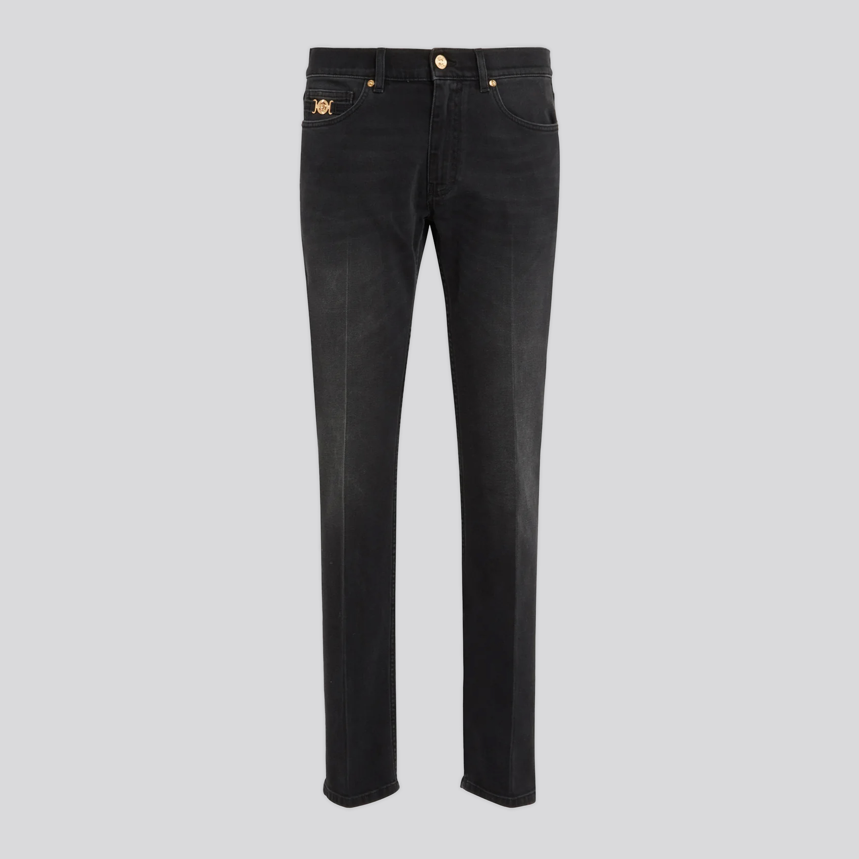 Jeans Negro Versace Plaque