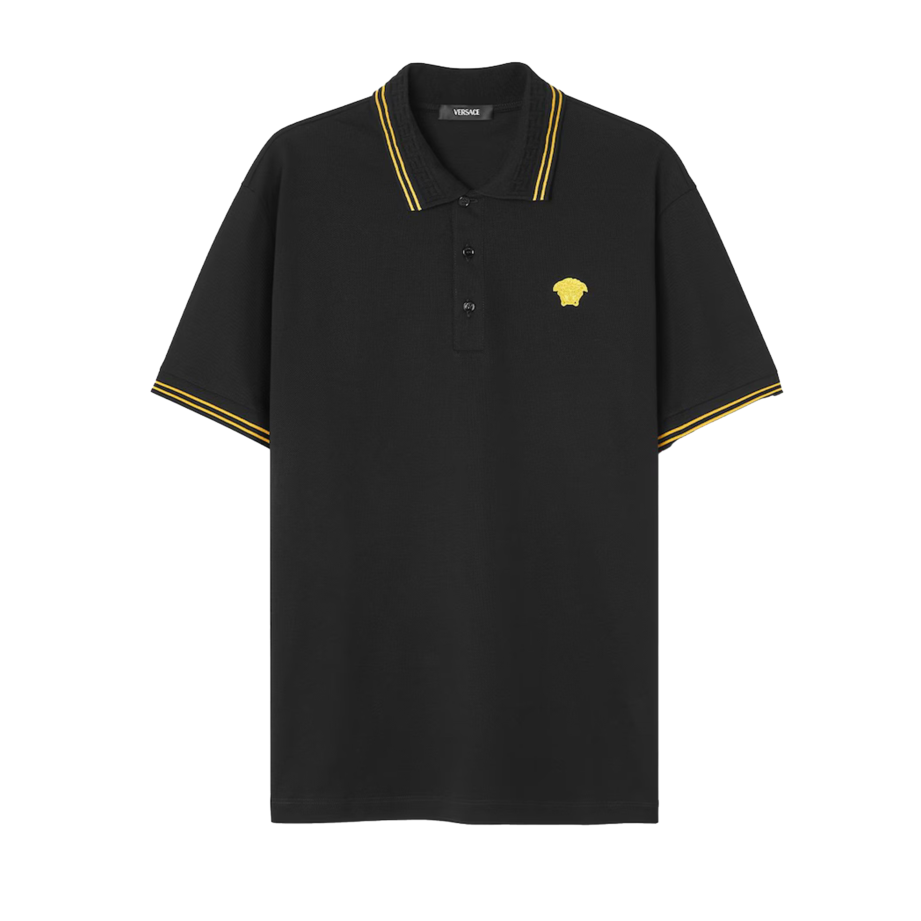 Camiseta Tipo Polo Negra Versace Medusa