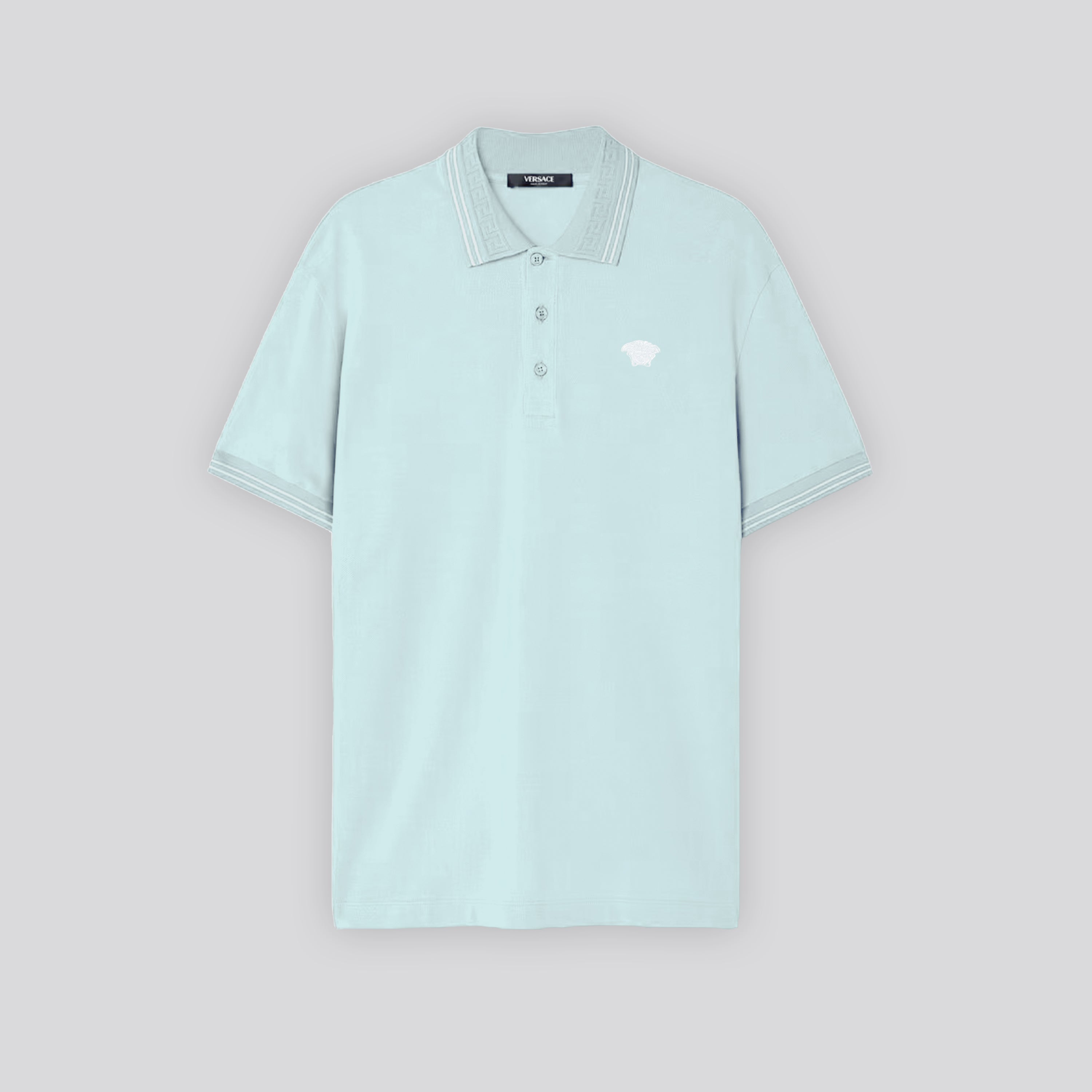 Camiseta Tipo Polo Azul Versace Medusa