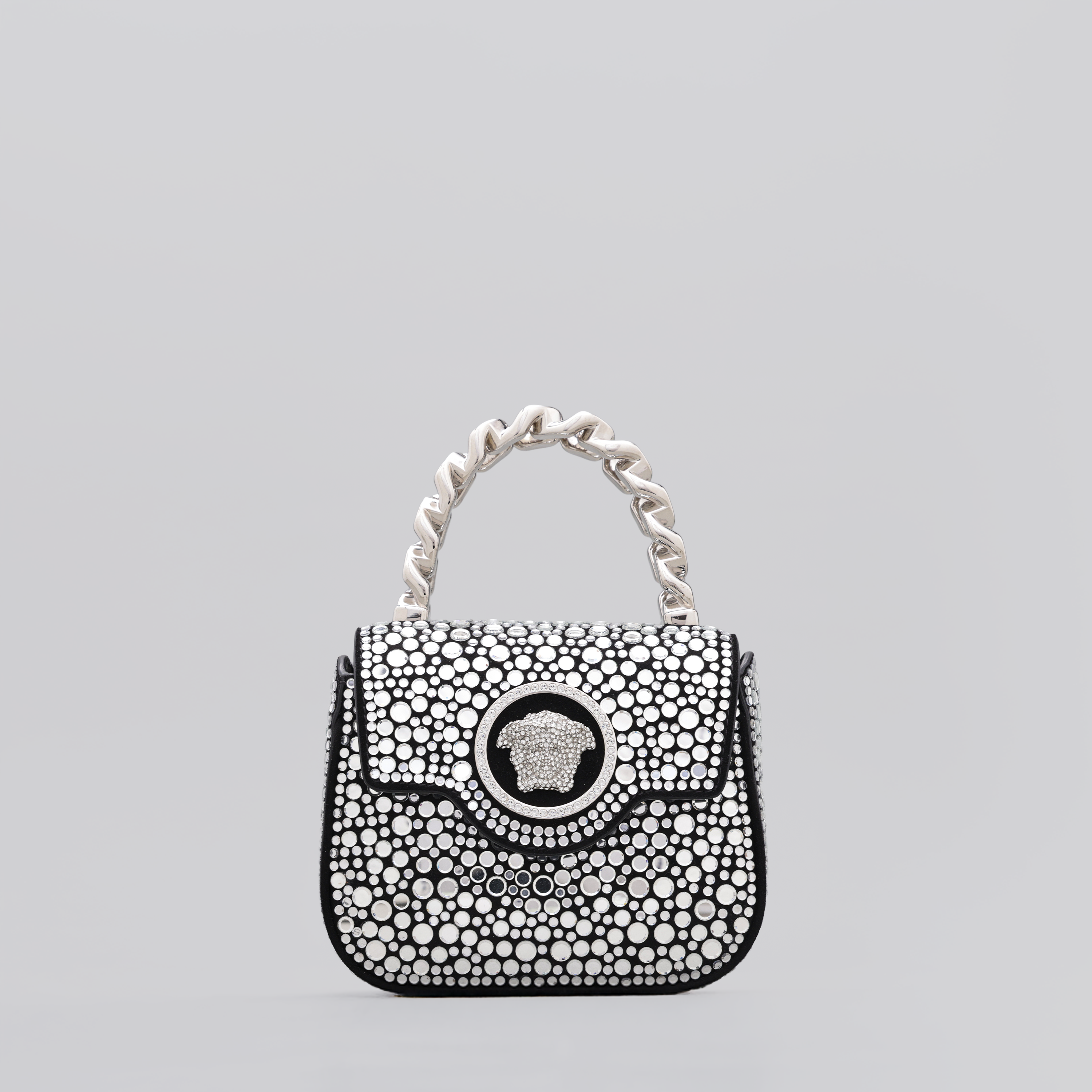 Cartera Negro Versace La Medusa Crystals
