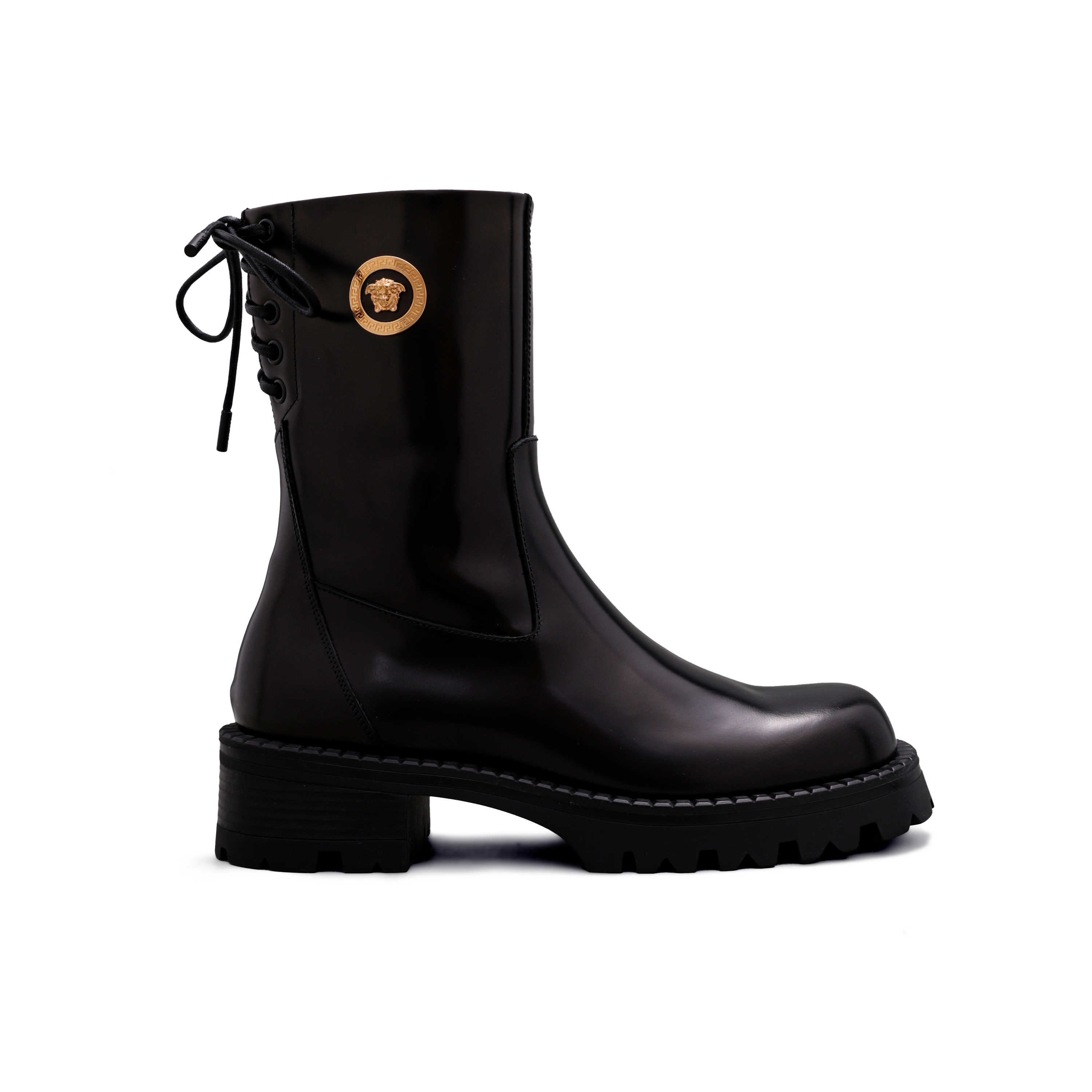Botas Negras Versace Medusa