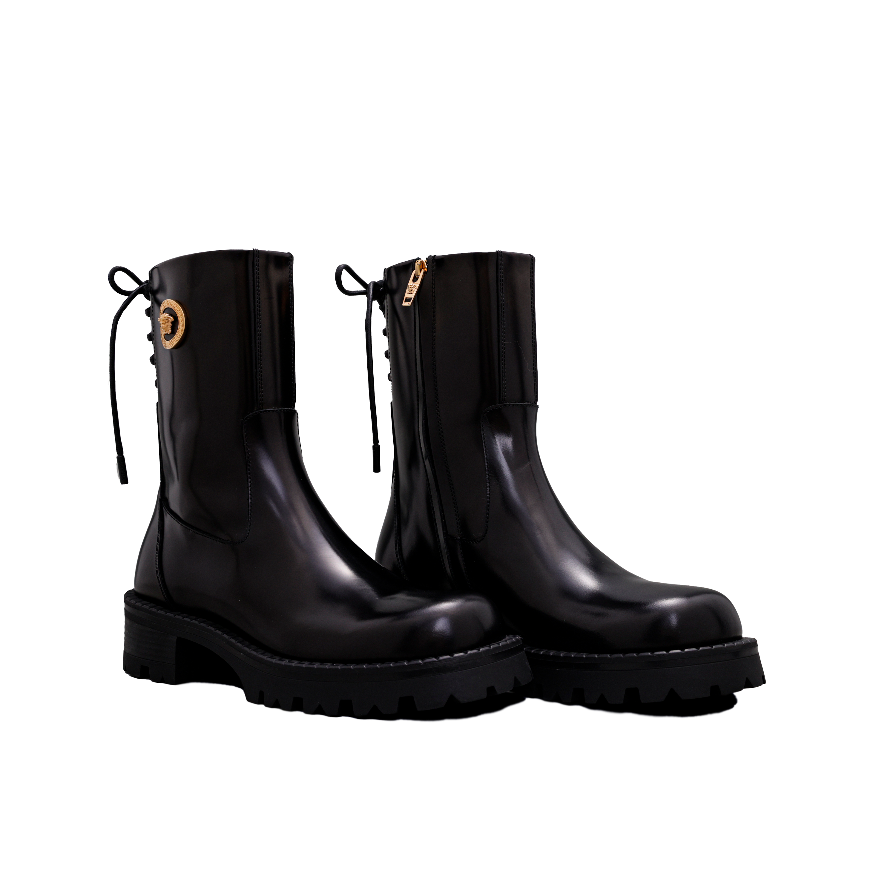 Botas Negras Versace Medusa