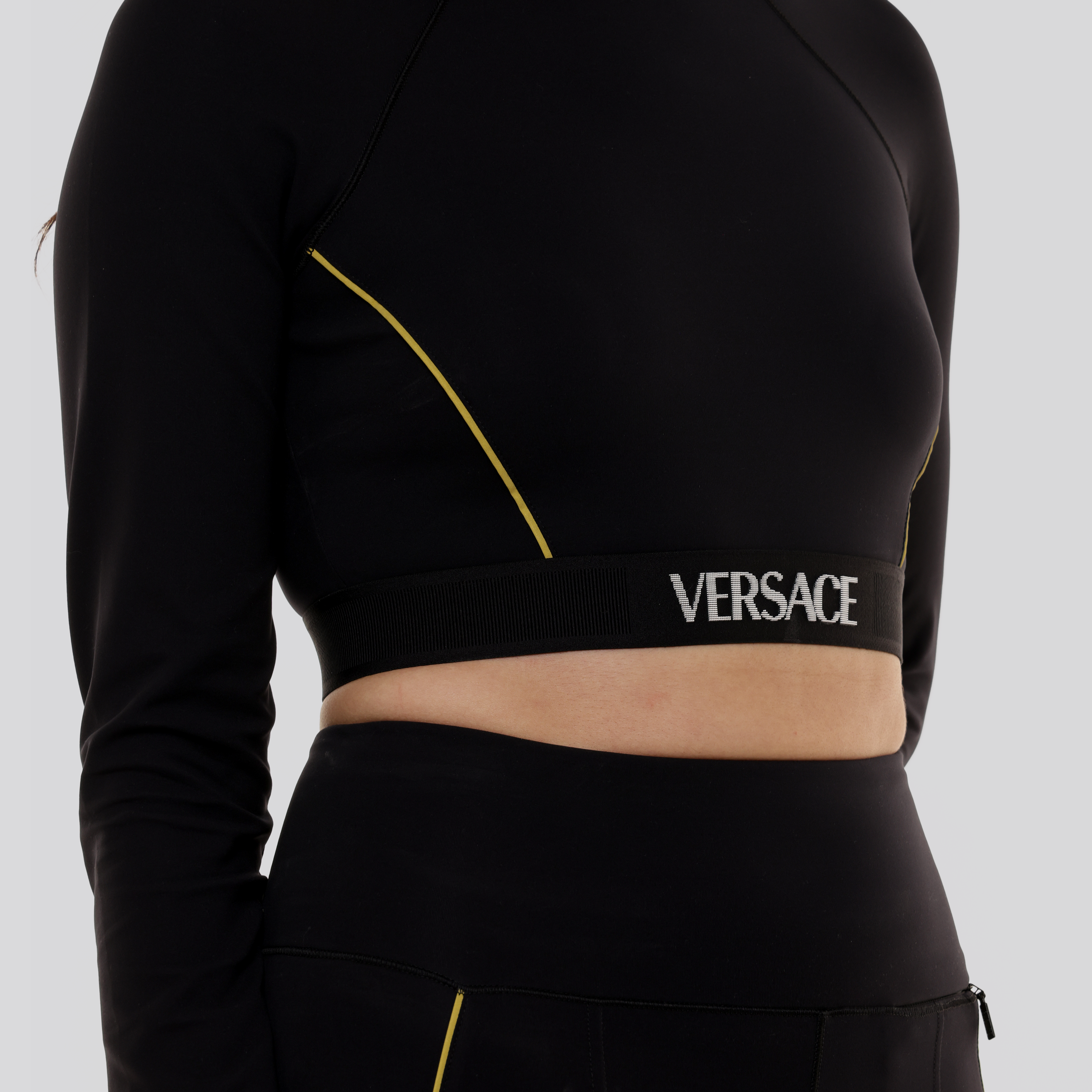 Top Negro Versace Logo Band
