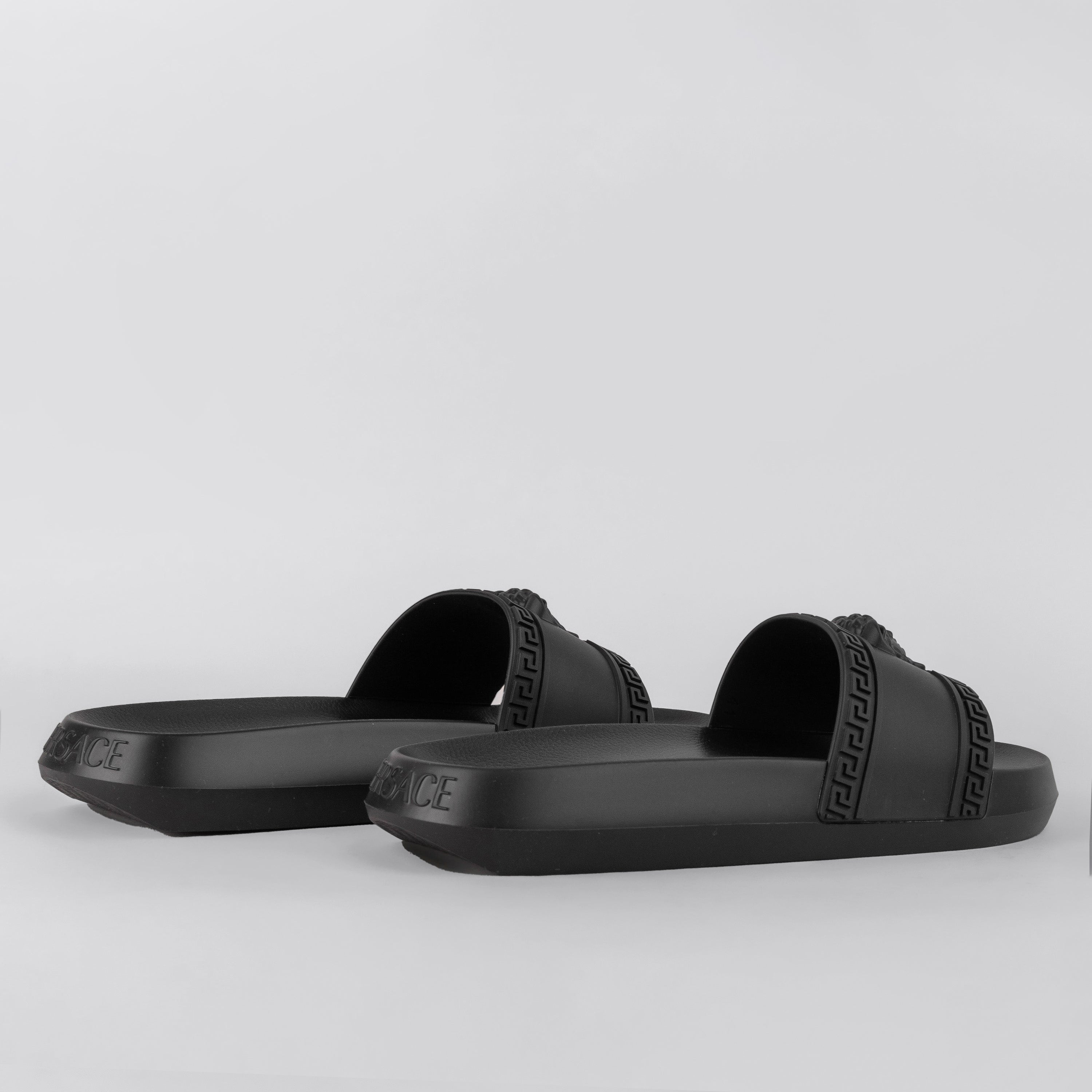Sandalias Negras Versace Medusa