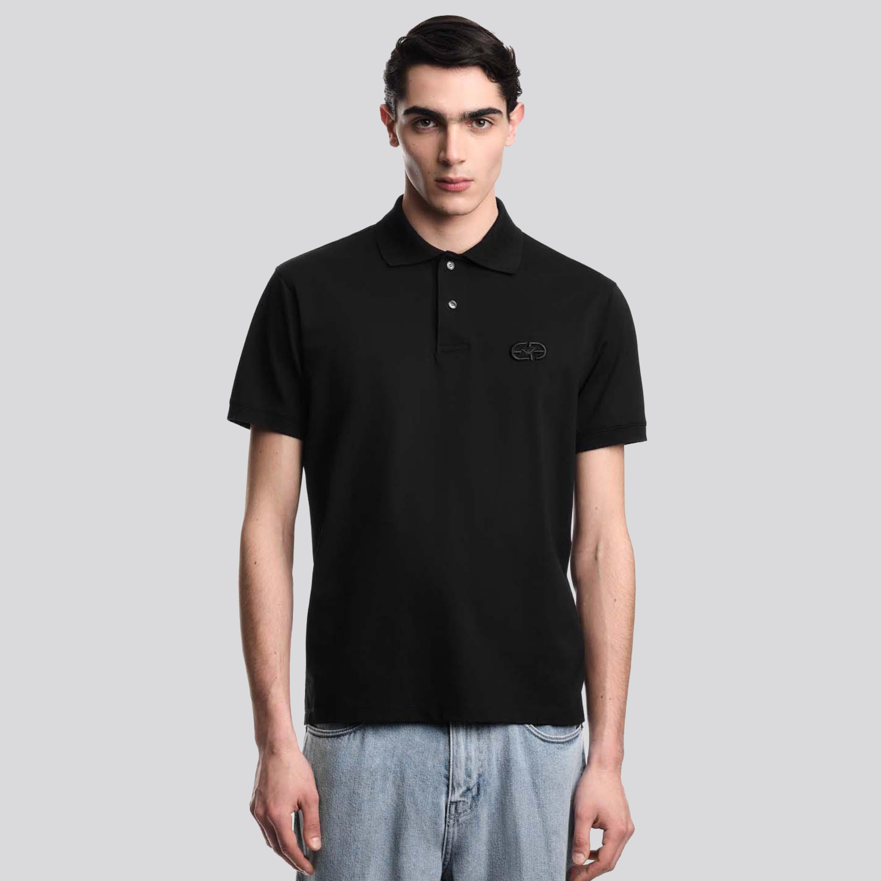 Camiseta Tipo Polo Negro Armani Ea