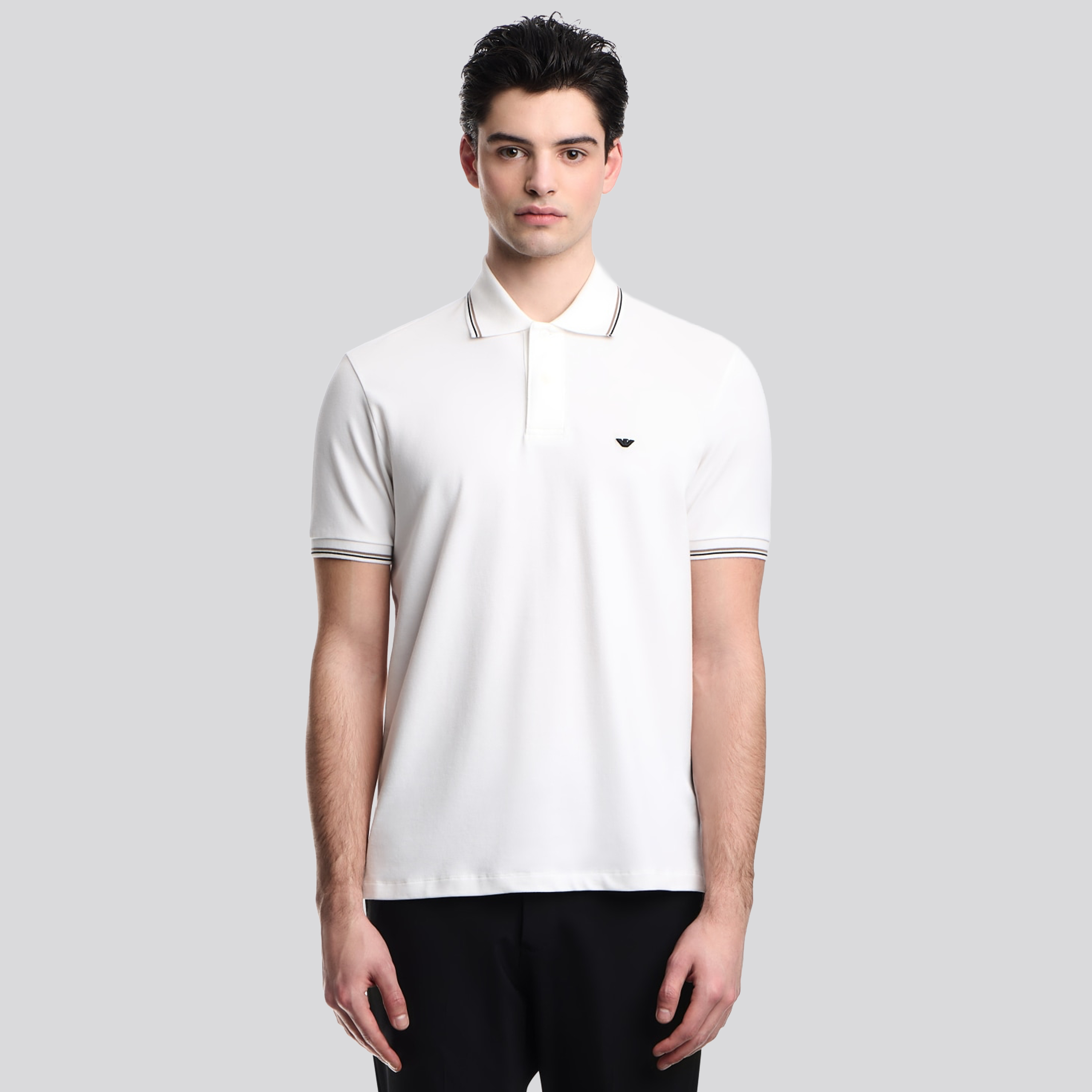 Camiseta Tipo Polo Blanco Emporio Armani Eagle