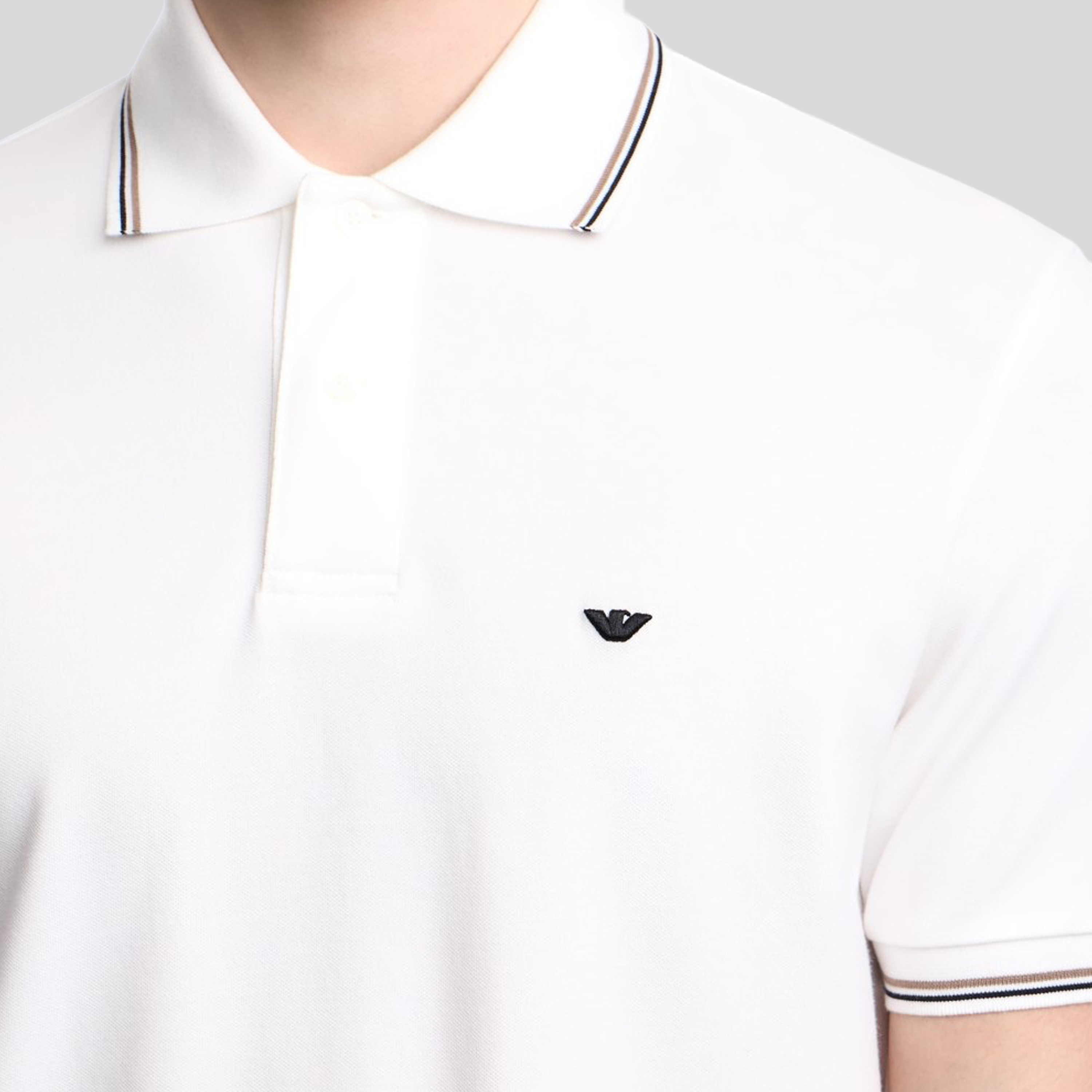 Camiseta Tipo Polo Blanco Emporio Armani Eagle
