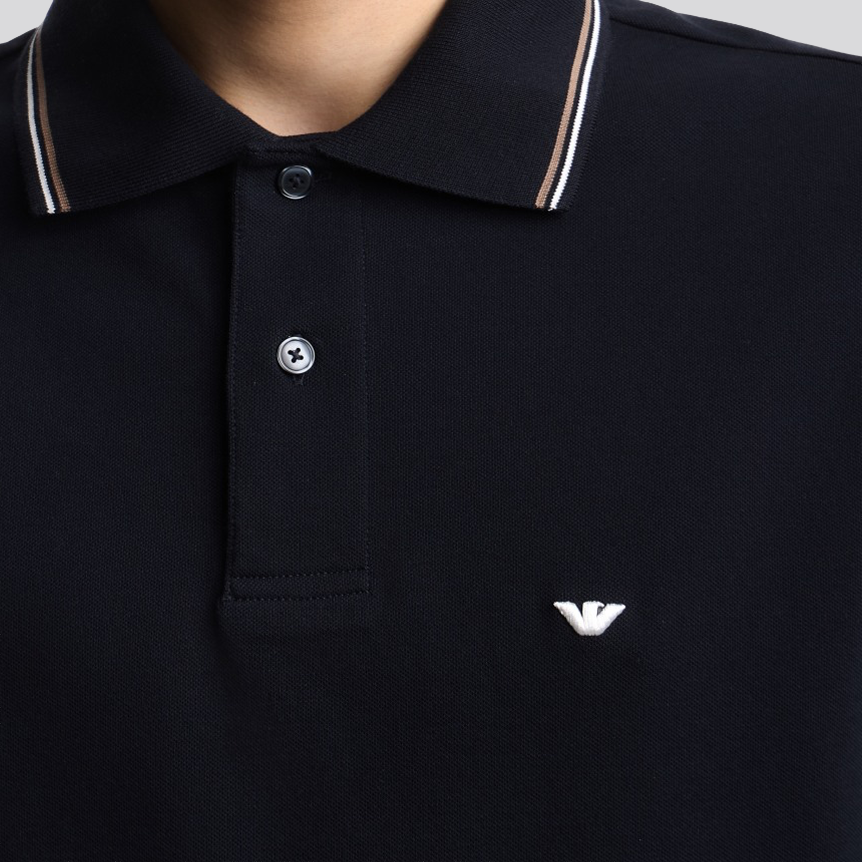 Camiseta Tipo Polo Azul Emporio Armani Eagle