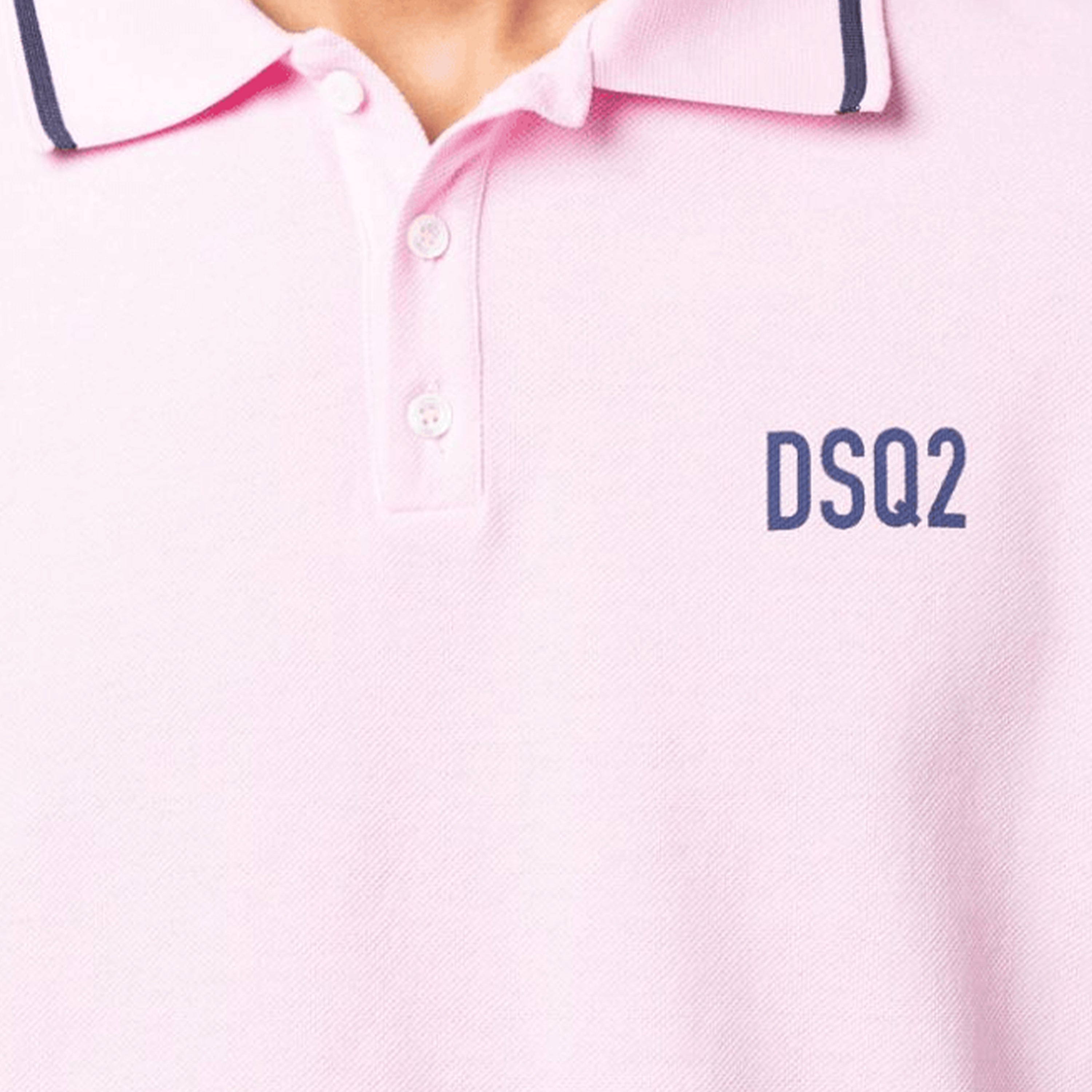 Camiseta Tipo Polo Rosado Dsquared2