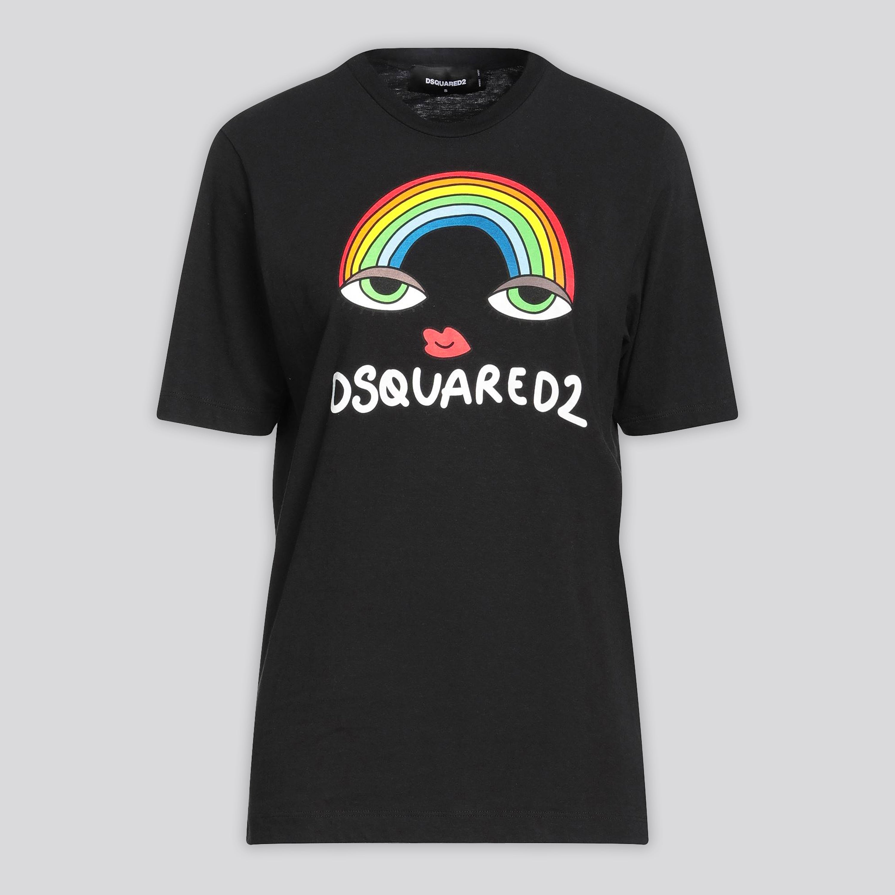 Camiseta Negra Dsquared2 Rainbow