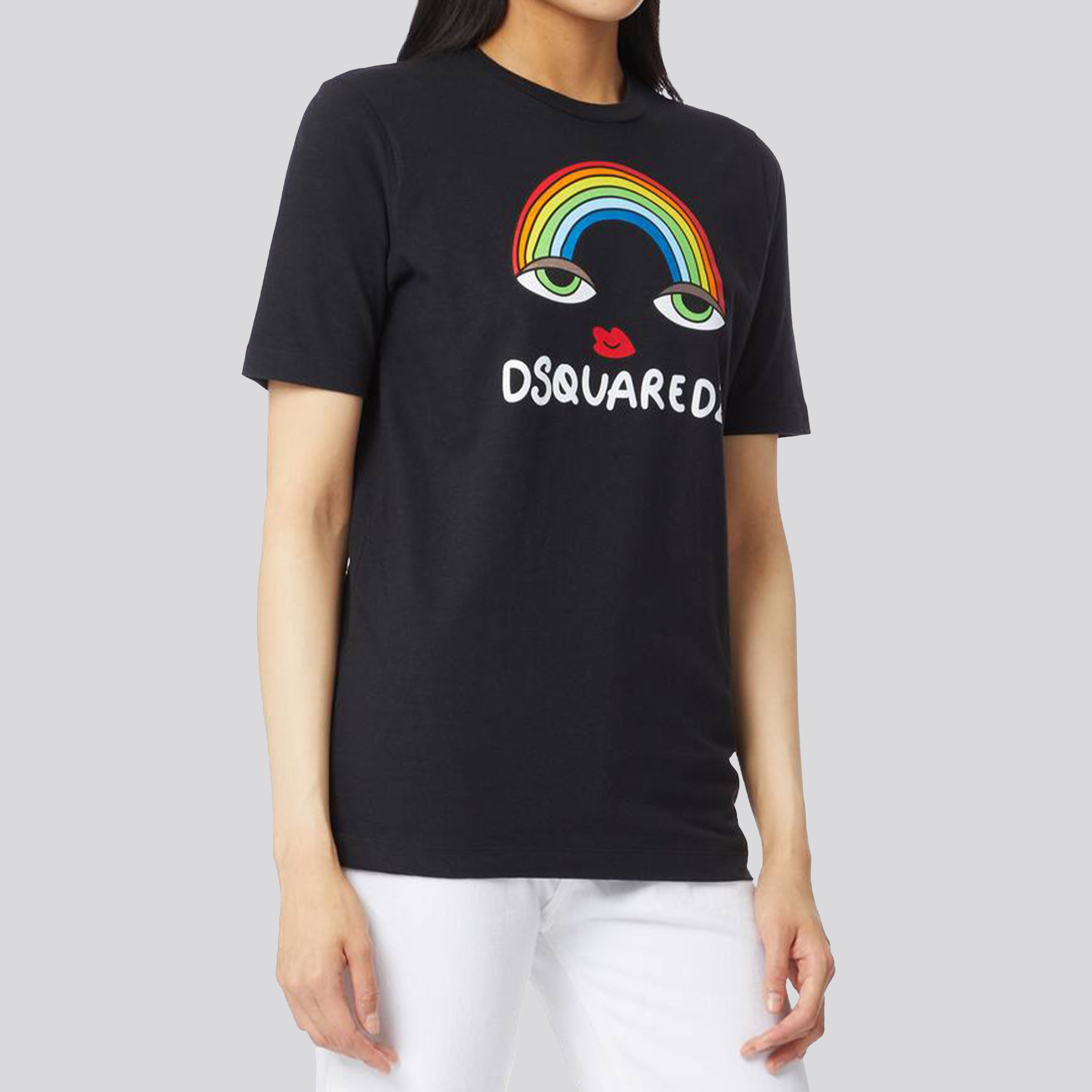 Camiseta Negra Dsquared2 Rainbow