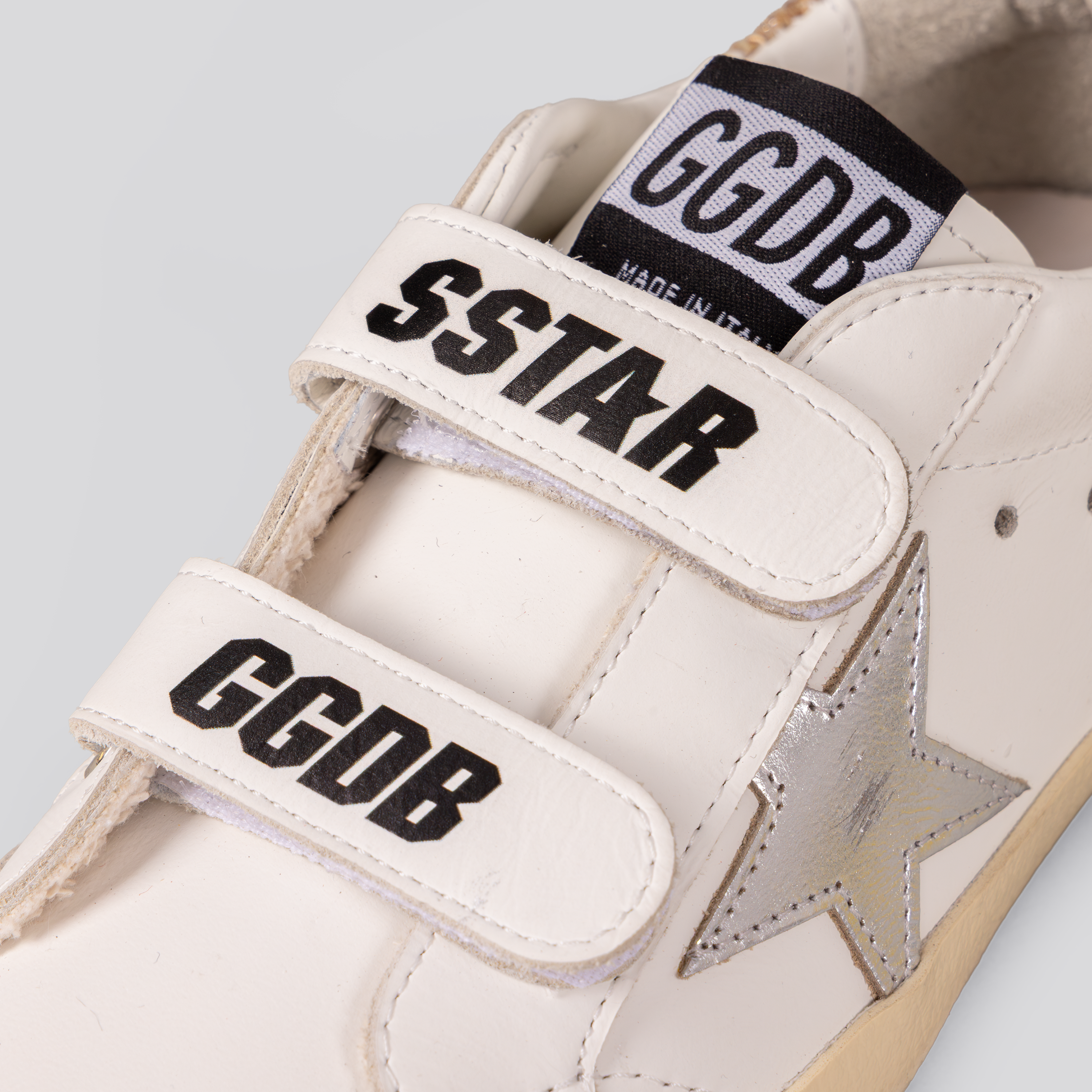 Sneakers Blancos Golden Goose Velcro Super-Star Glitter Heel