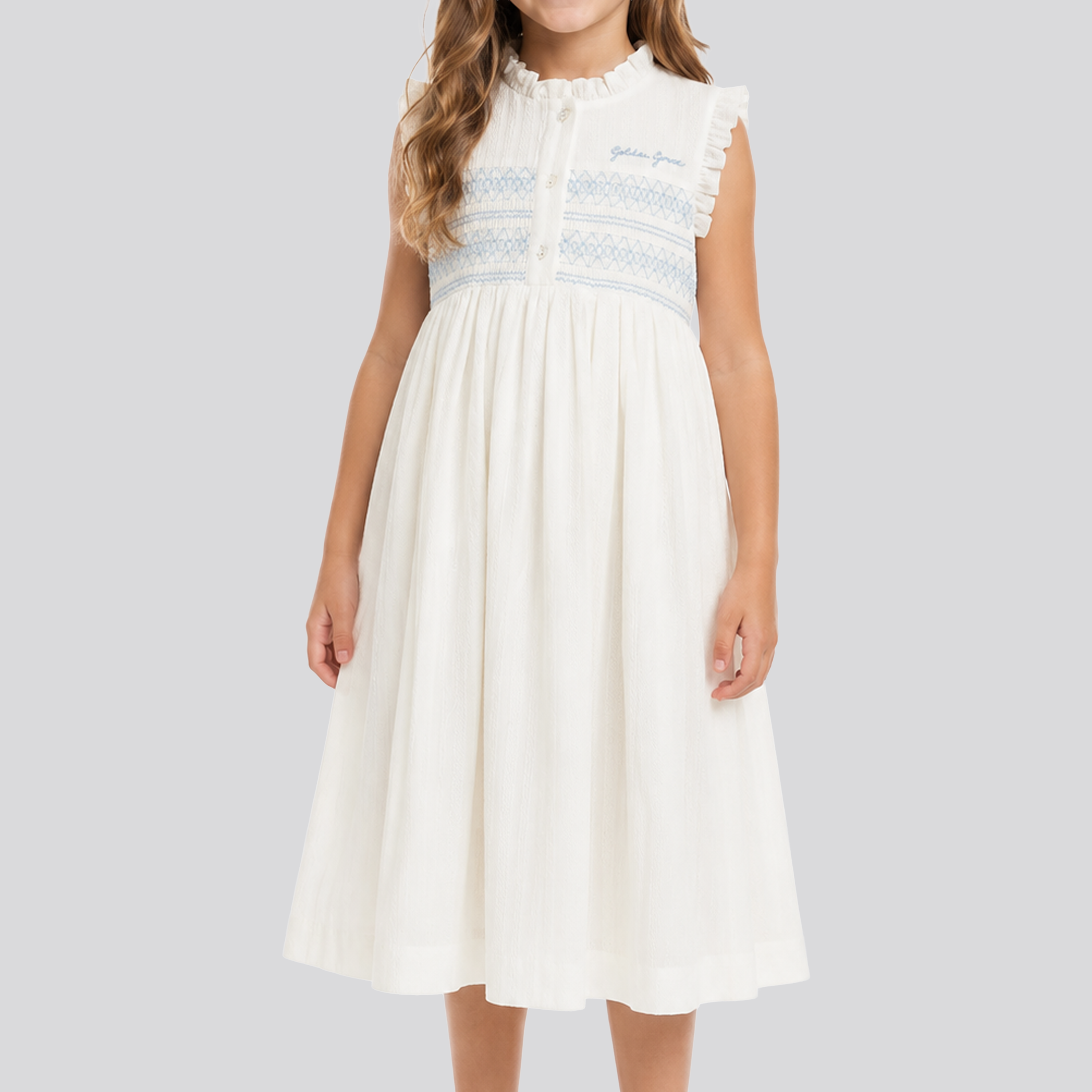 Vestido Blanco Golden Goose Striped