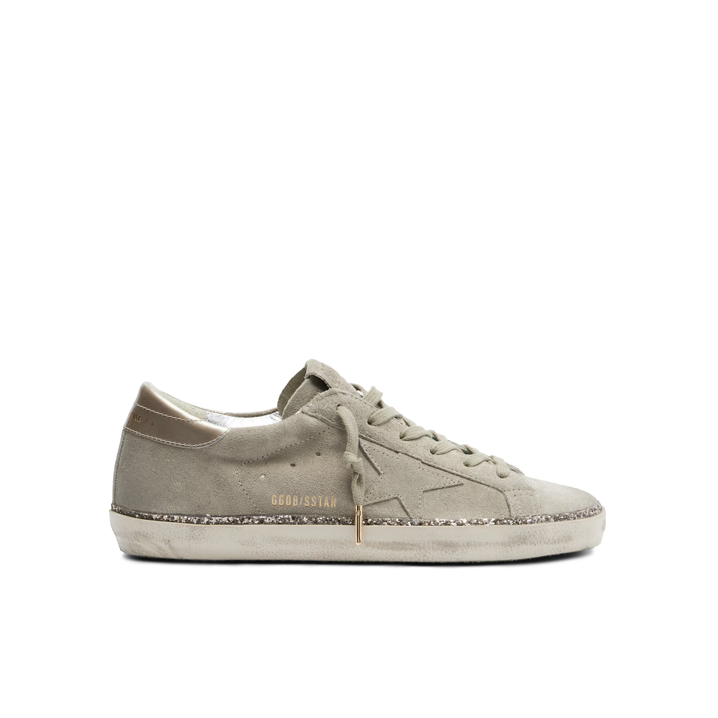 Sneakers Gris Golden Goose Super-Star Suede Glitter