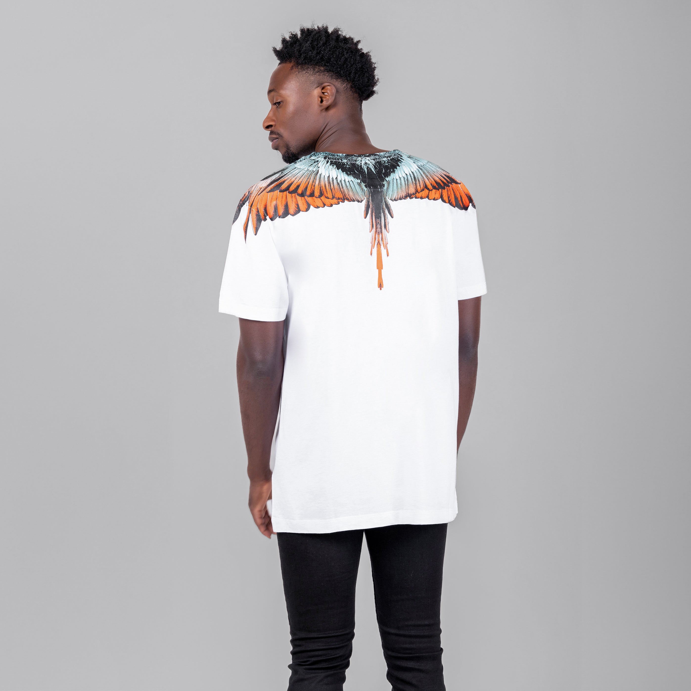 Camiseta Blanca Marcelo Burlon Naranja Icon Wings