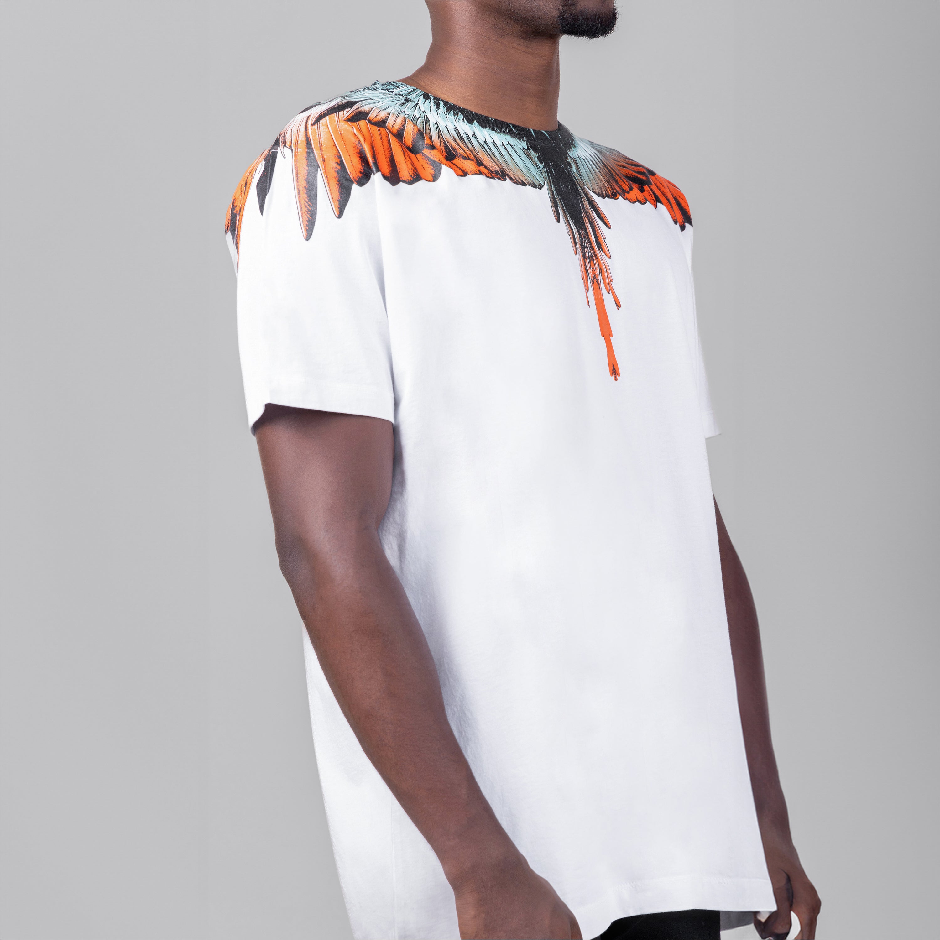 Camiseta Blanca Marcelo Burlon Naranja Icon Wings