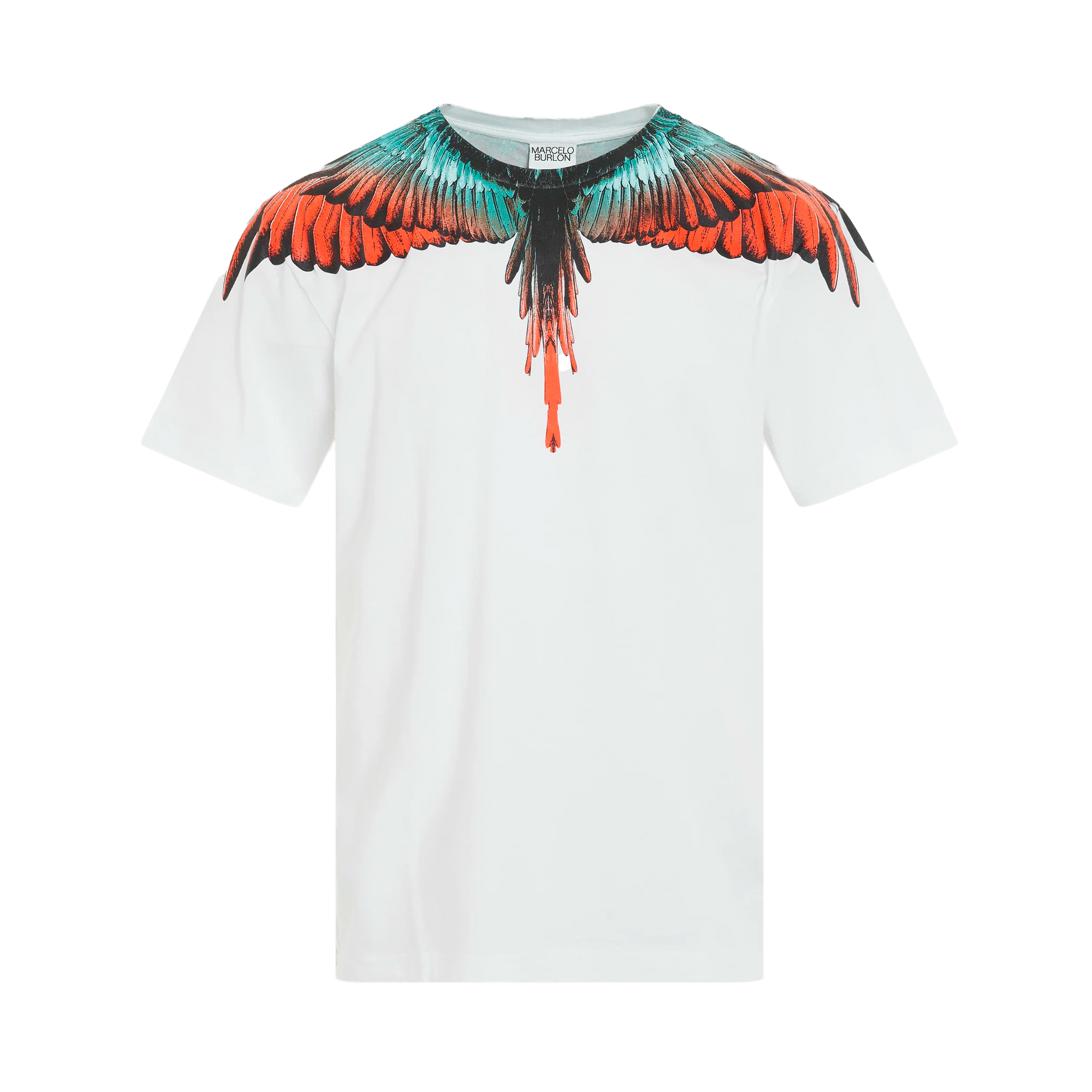 Camiseta Blanca Marcelo Burlon Naranja Icon Wings