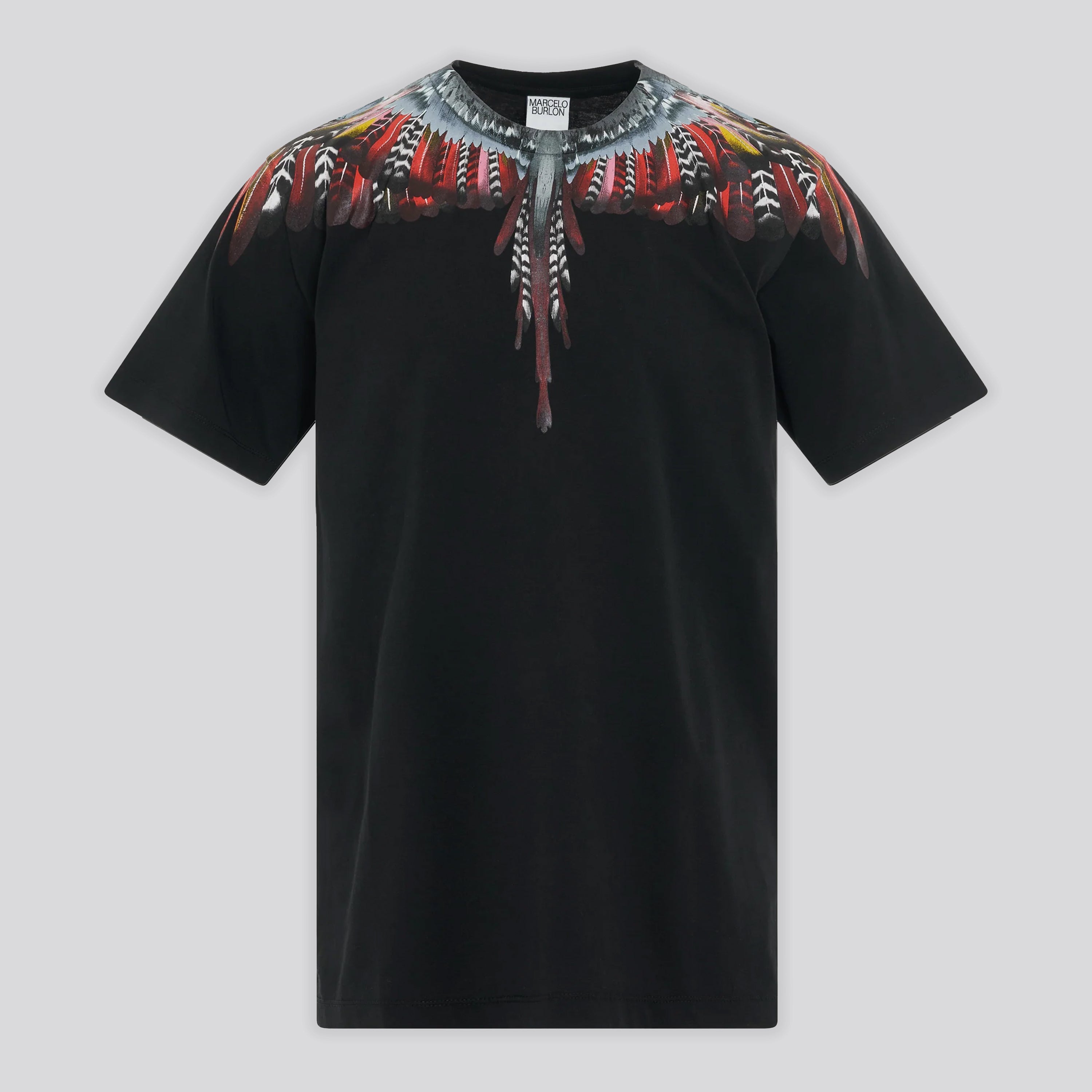 Camiseta Negra Marcelo Burlon Rojo Grizzly Wings