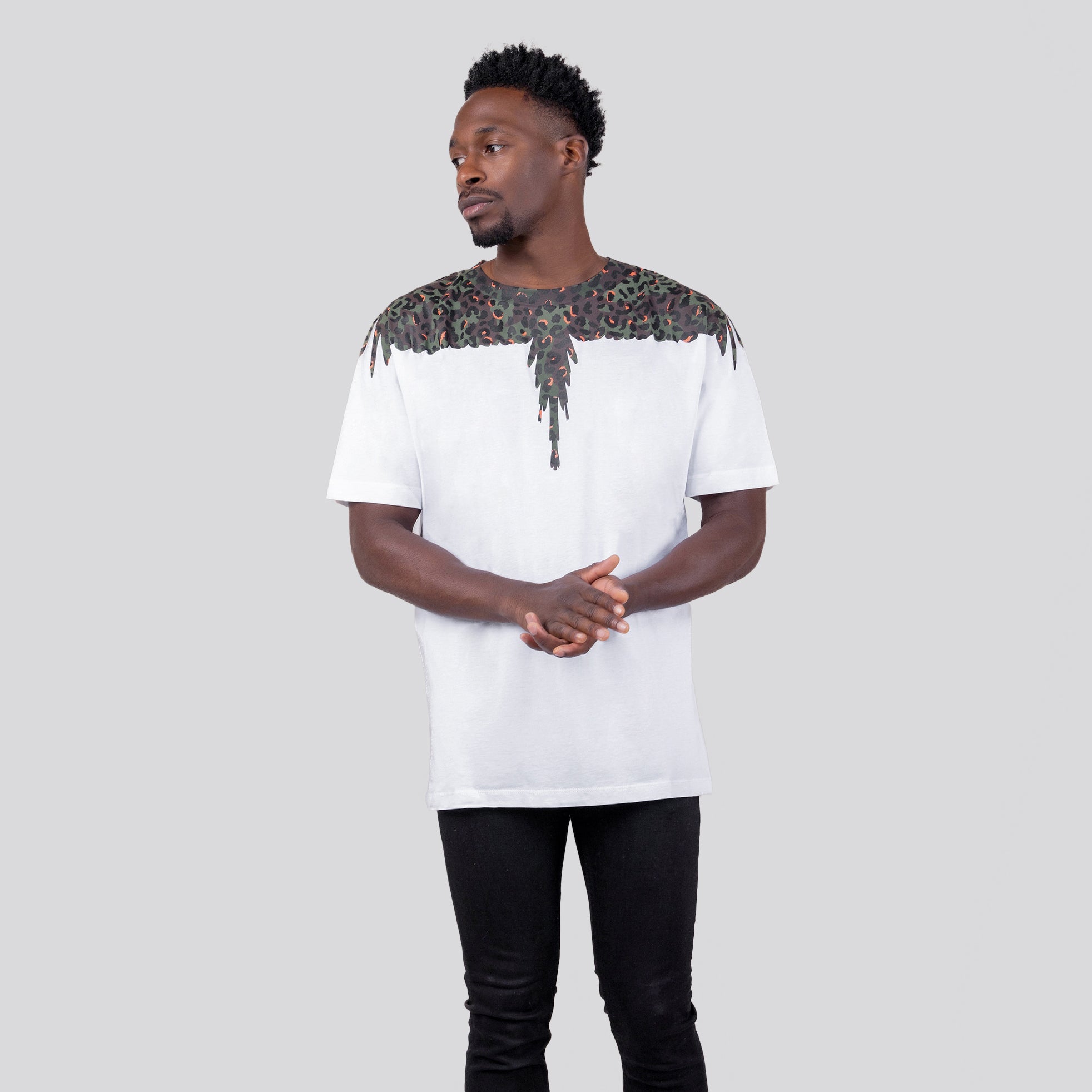 Camiseta Blanca Marcelo Burlon Café Animalier Wings