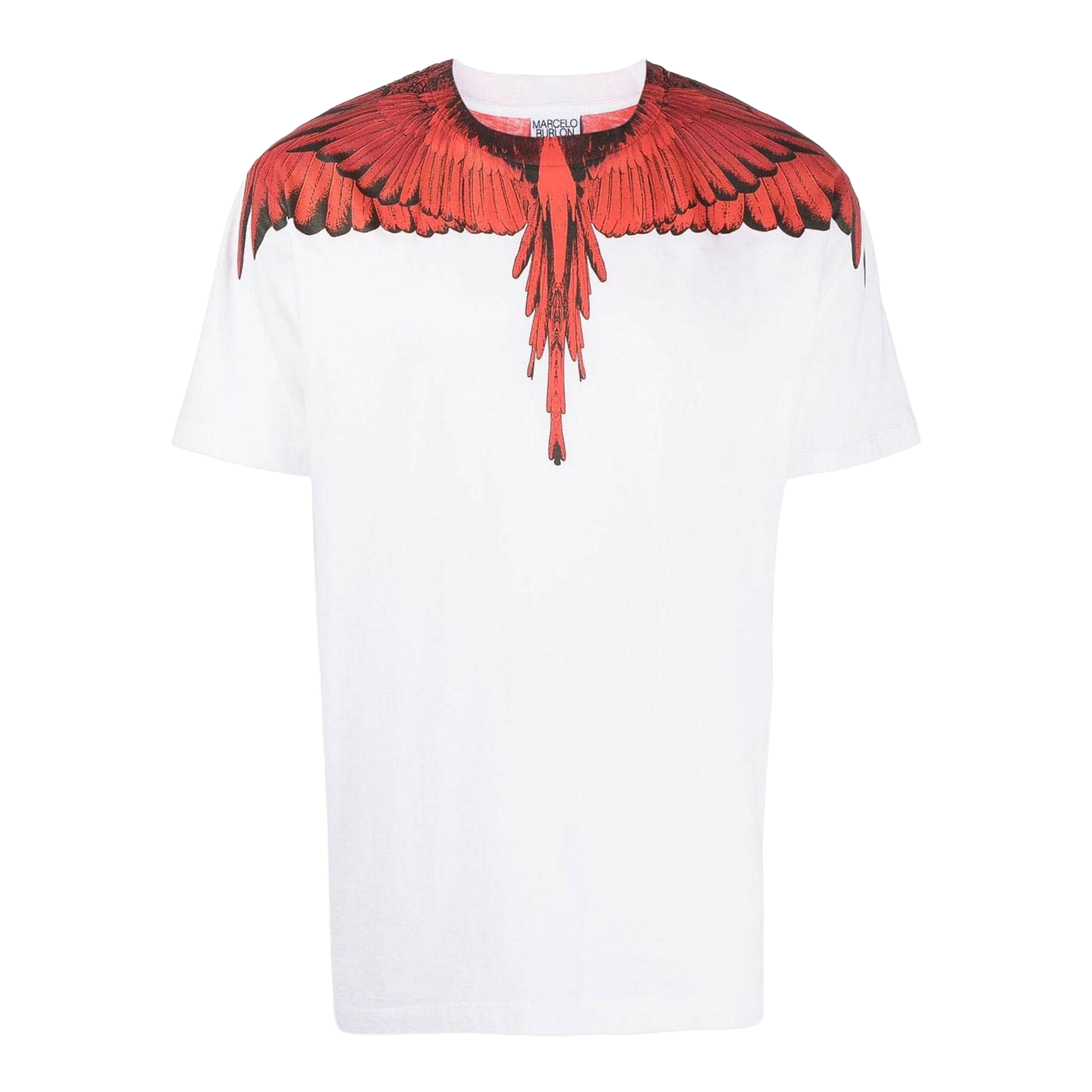 Camiseta Blanca Marcelo Burlon Rojo Icon Wings